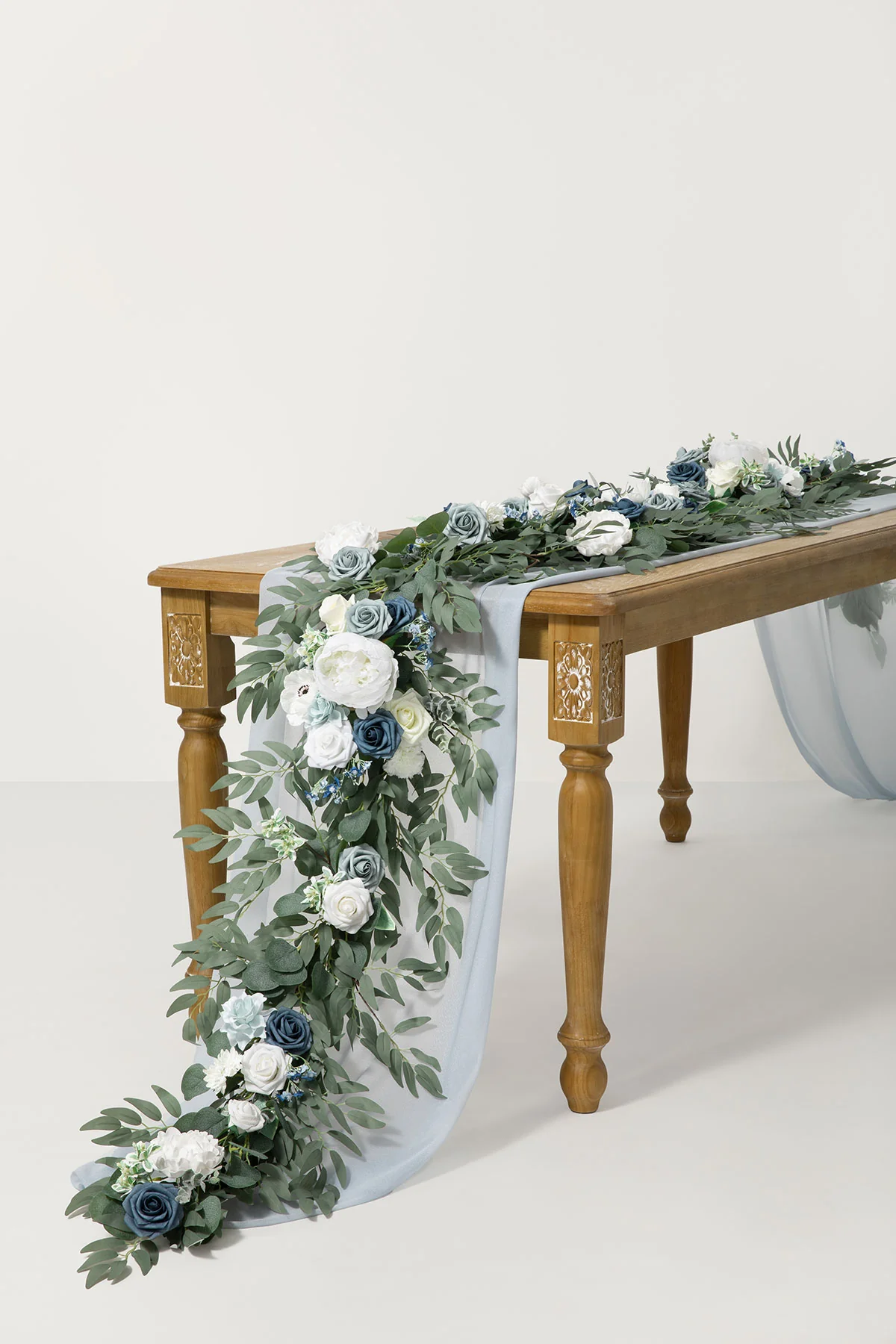 6ft Flower Garland in Dusty Blue & Navy | Clearance