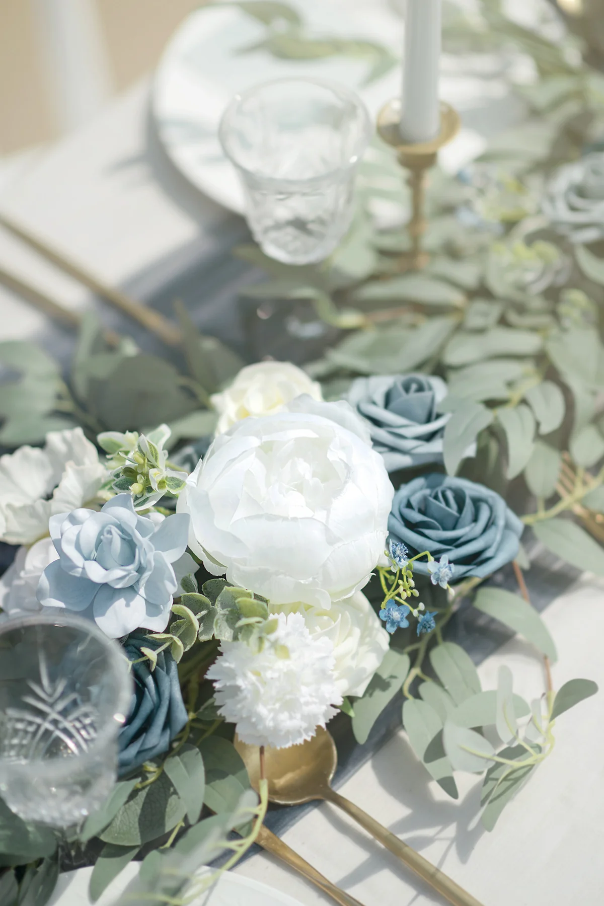 6ft Flower Garland in Dusty Blue & Navy | Clearance - Image 5
