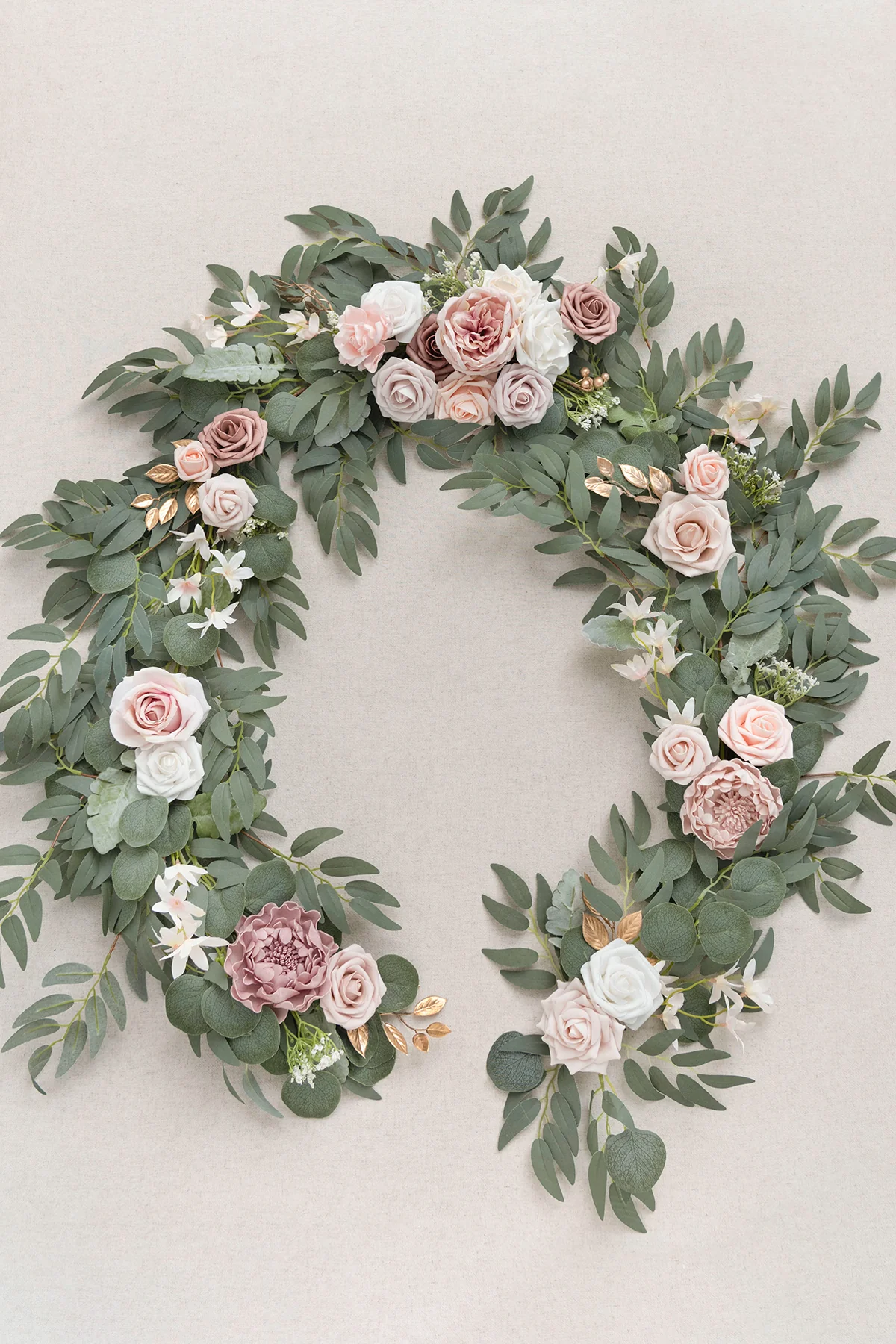 6ft Flower Garland in Dusty Rose & Cream - Image 6