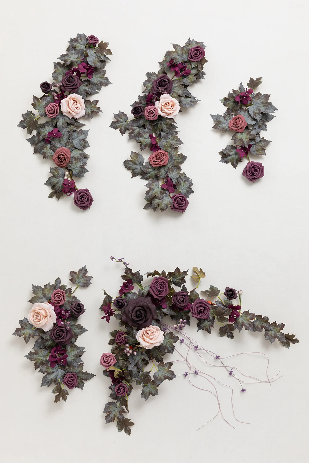 6ft Flower Garland in Plum Velvet Wedding - Image 4