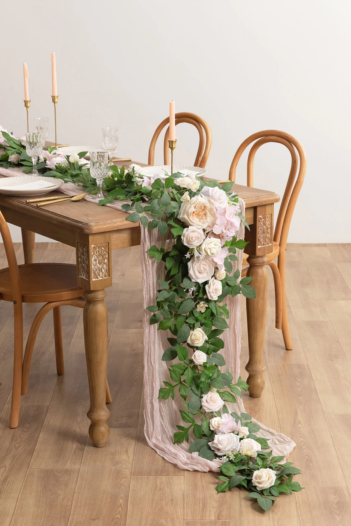 6ft Flower Garland in Powder Pink & Cream - Image 2
