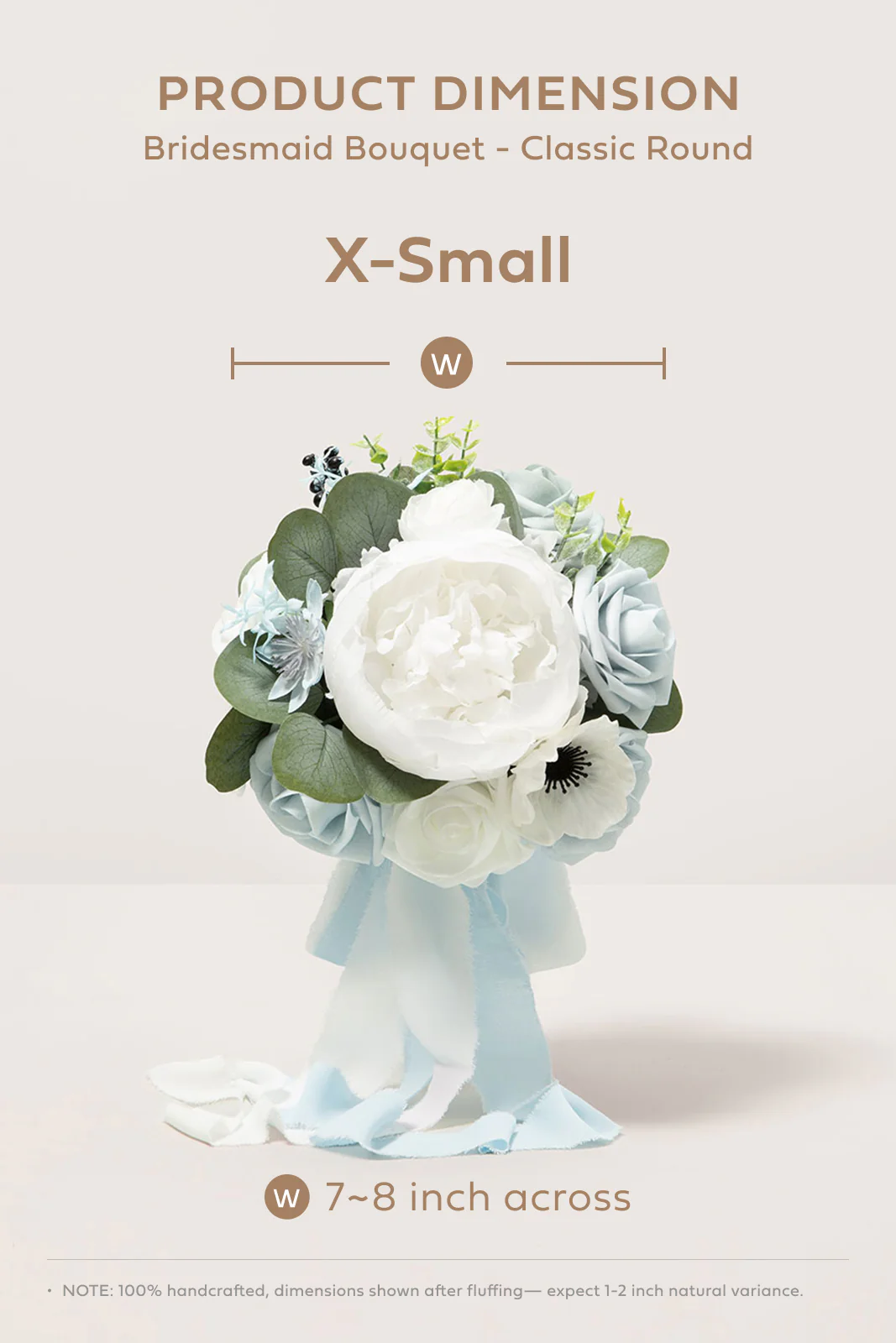 Maid of Honor & Bridesmaid Bouquets in Romantic Dusty Blue | Clearance - Image 5