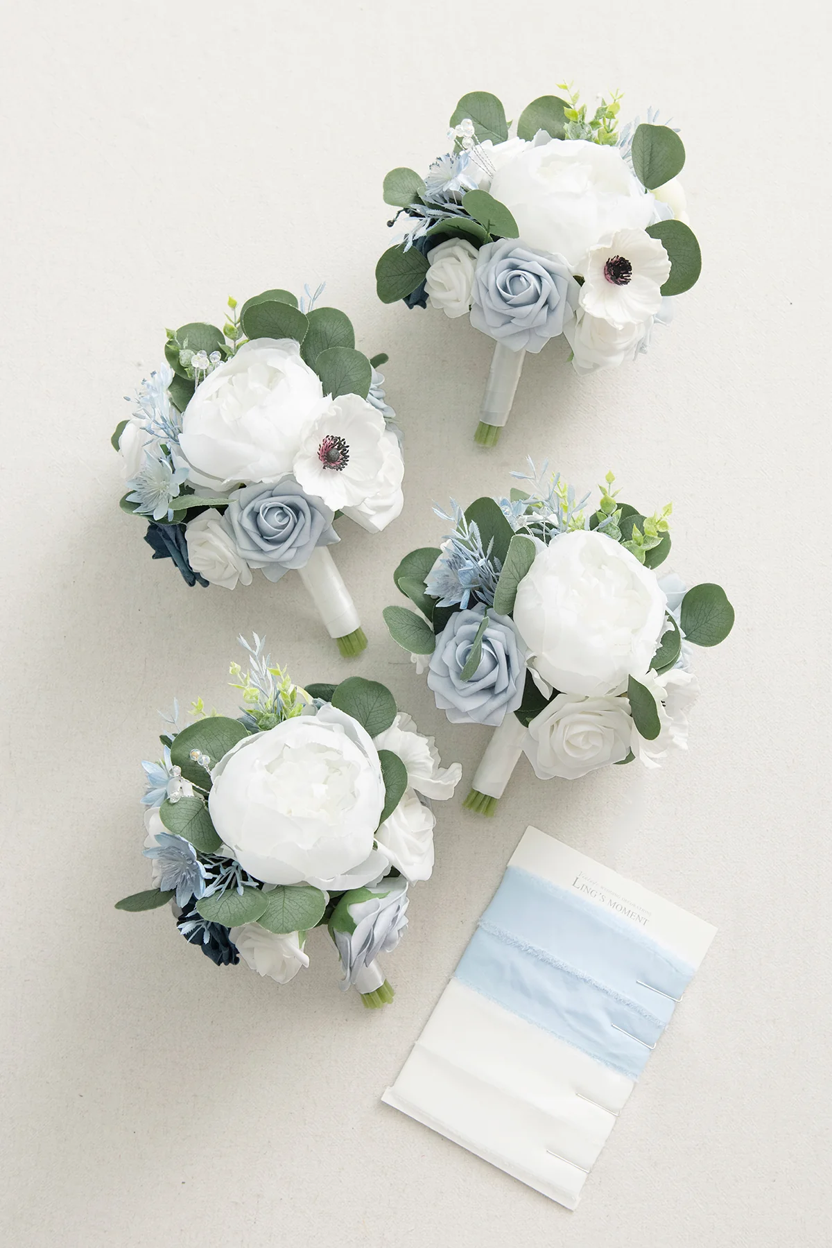 Maid of Honor & Bridesmaid Bouquets in Romantic Dusty Blue | Clearance - Image 7