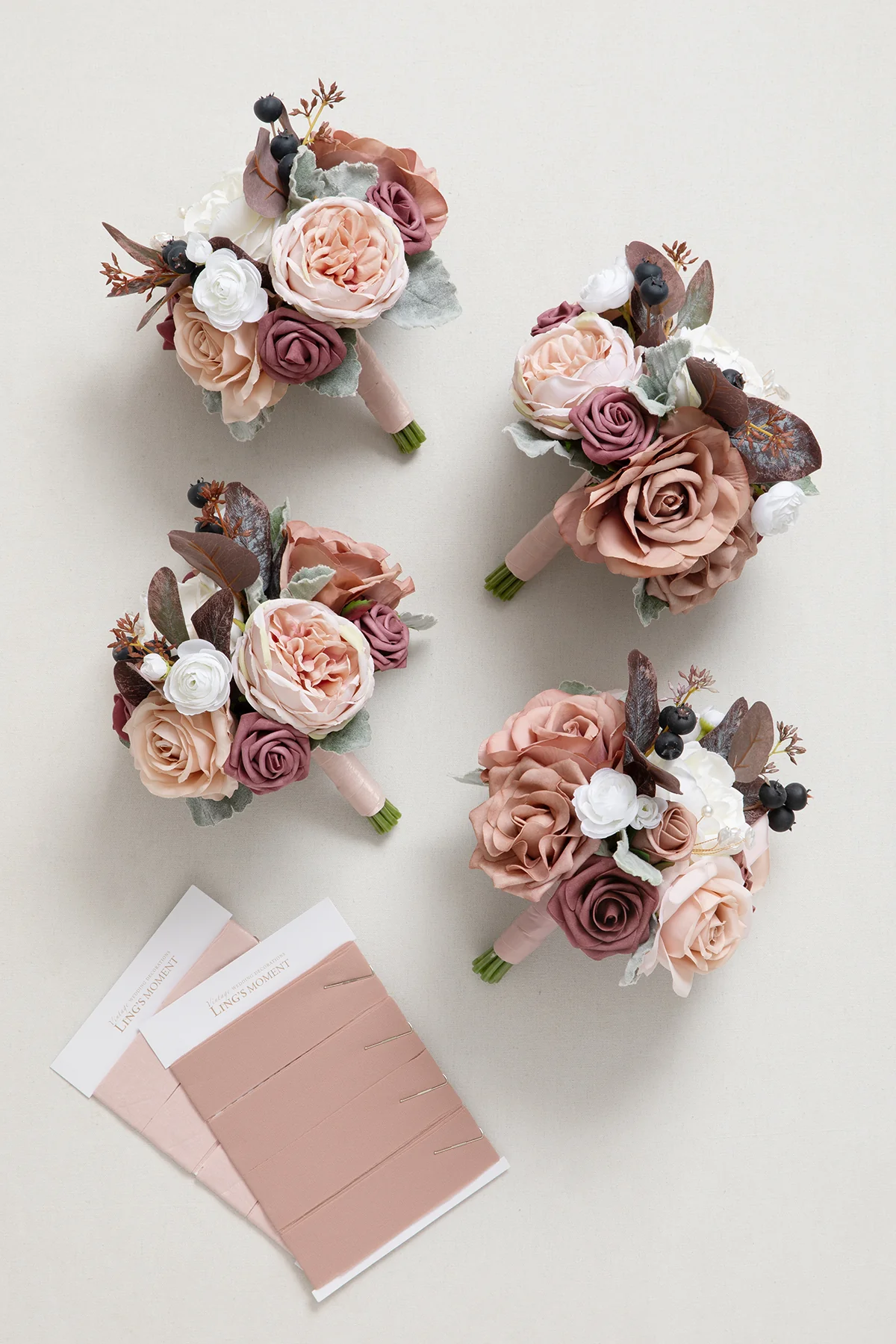 Round Bridesmaid Bouquets in Dusty Rose & Mauve | Clearance - Image 7