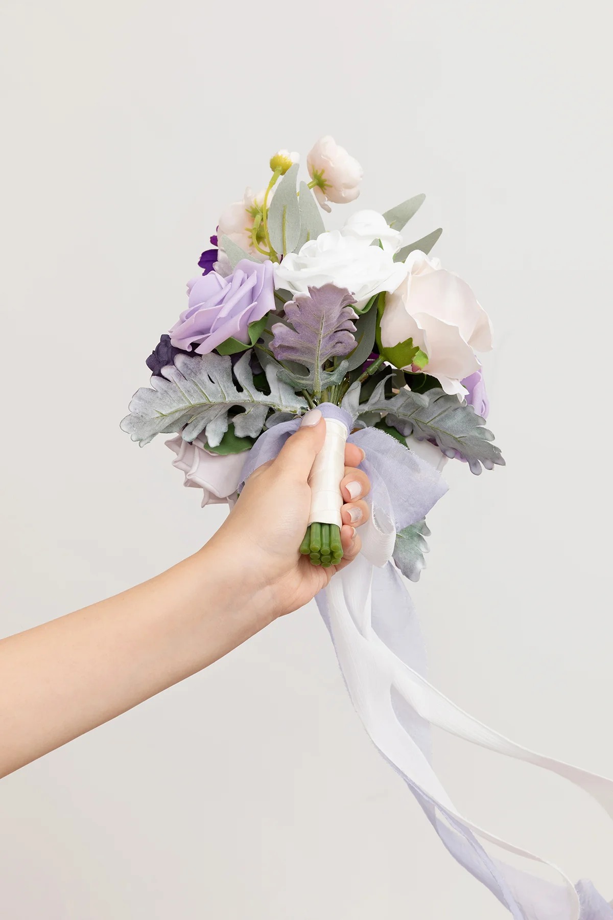 Maid of Honor & Bridesmaid Bouquets in Lilac & Gold - Image 6