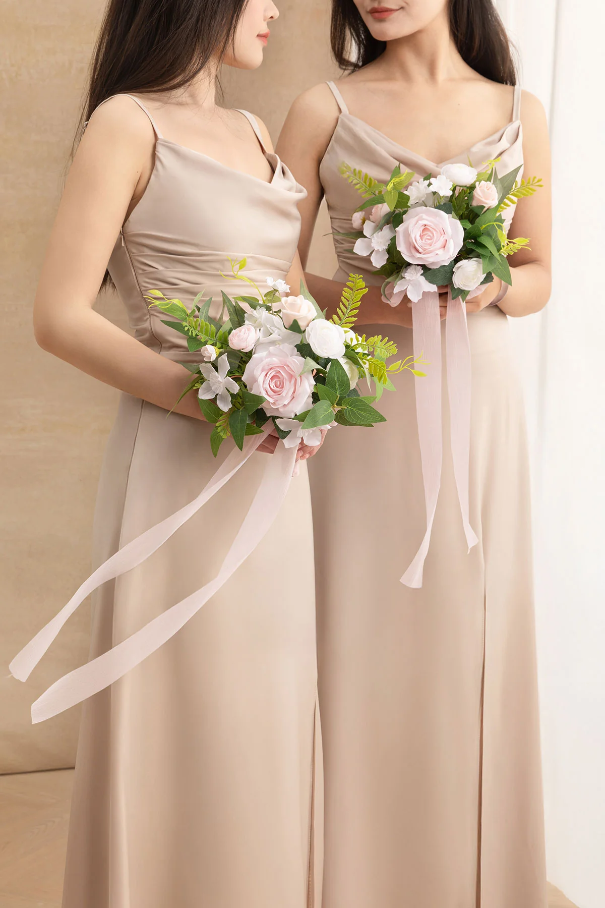 7" Bridesmaid Posy in Blush & White (Set of 6 ) - Image 5