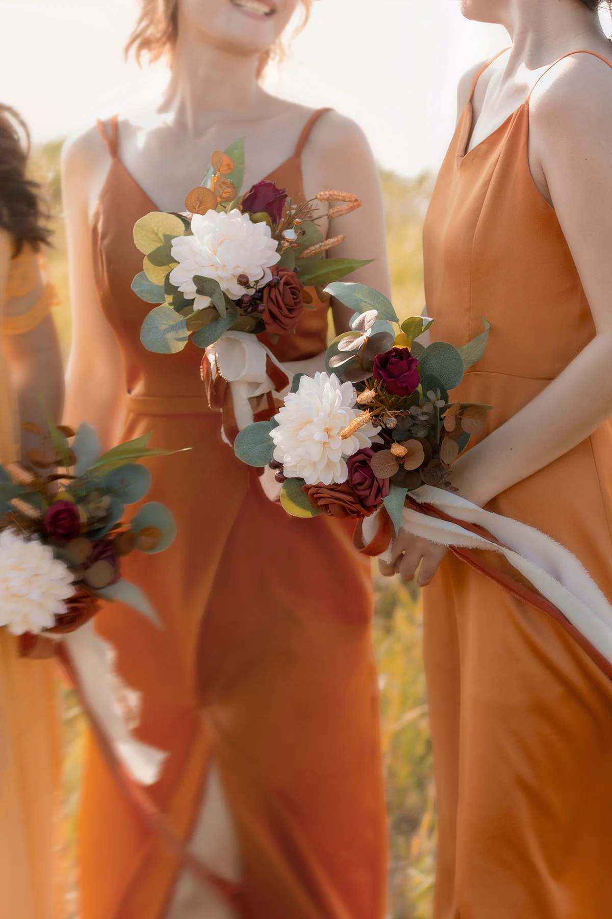 7" Bridesmaid Posy (Set of 6) - Amber