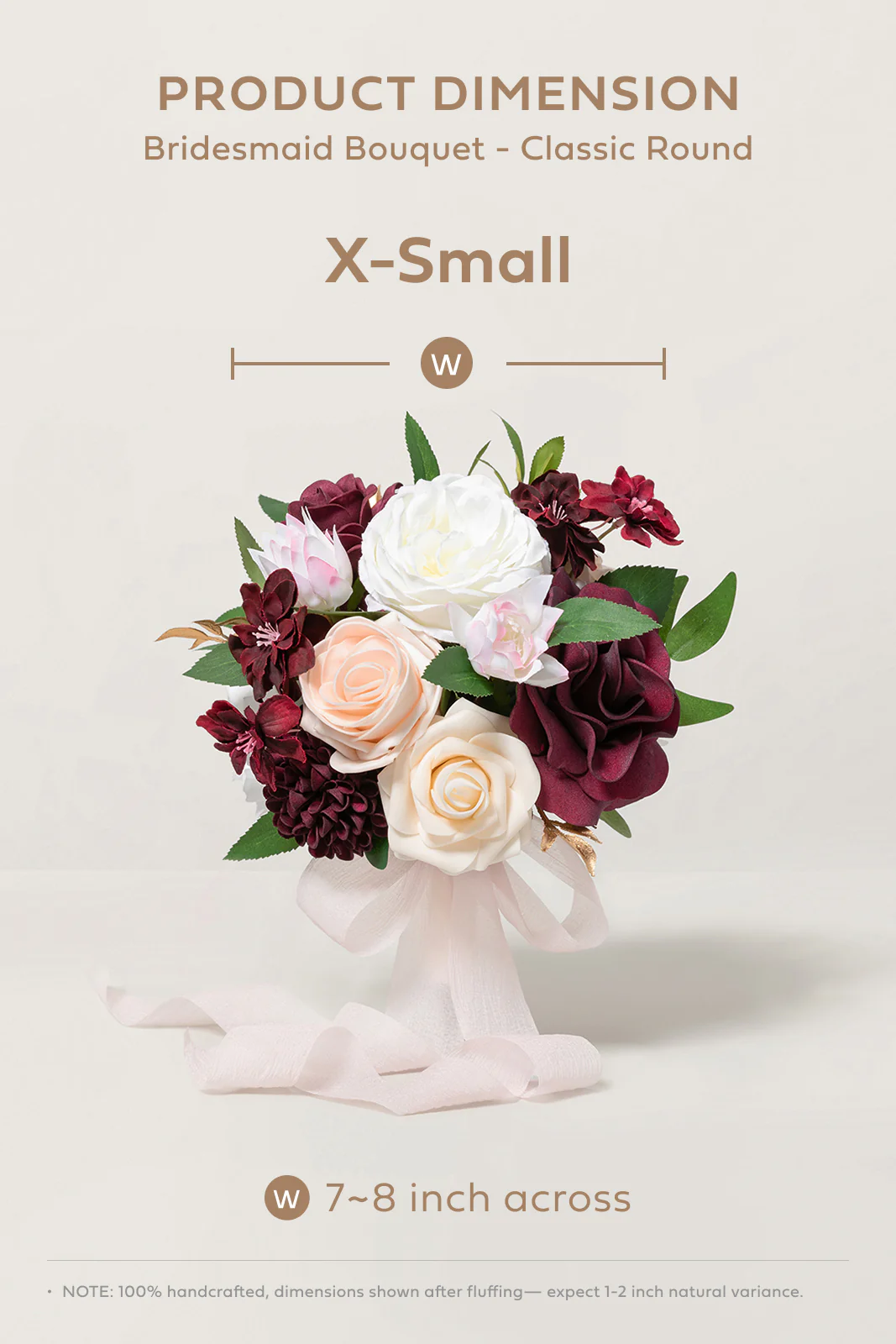 Bridesmaid Bouquet in Romantic Marsala - Image 15