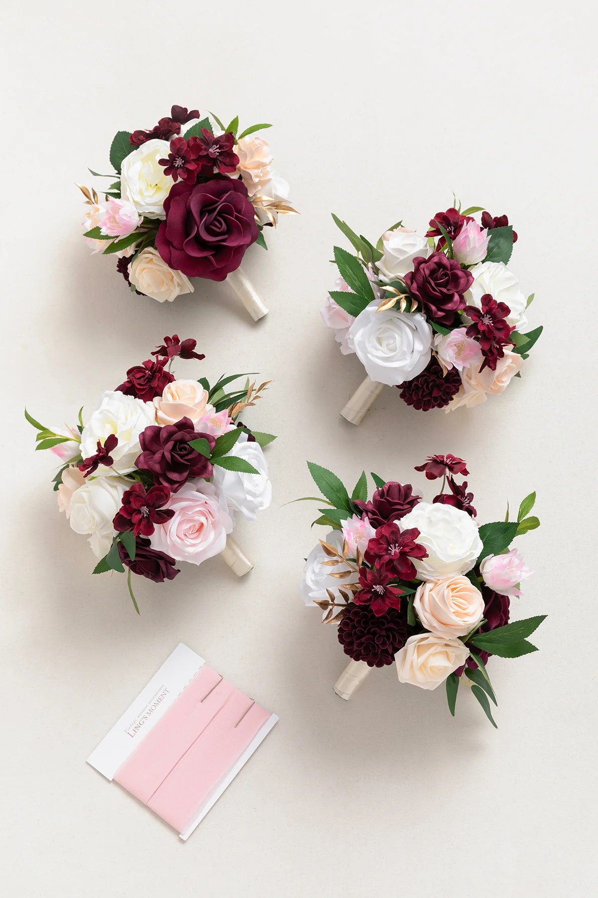 Bridesmaid Bouquet in Romantic Marsala - Image 17