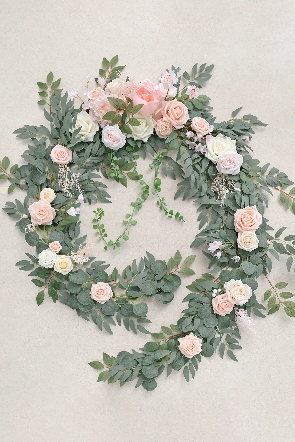 9ft Head Table Flower Garland in Blush & Cream - Image 5