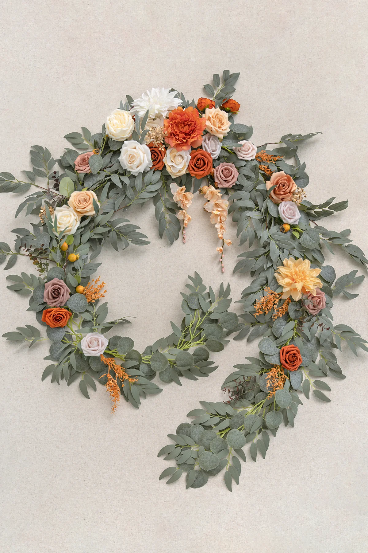 9ft Head Table Flower Garland in Sunset Terracotta - Image 7