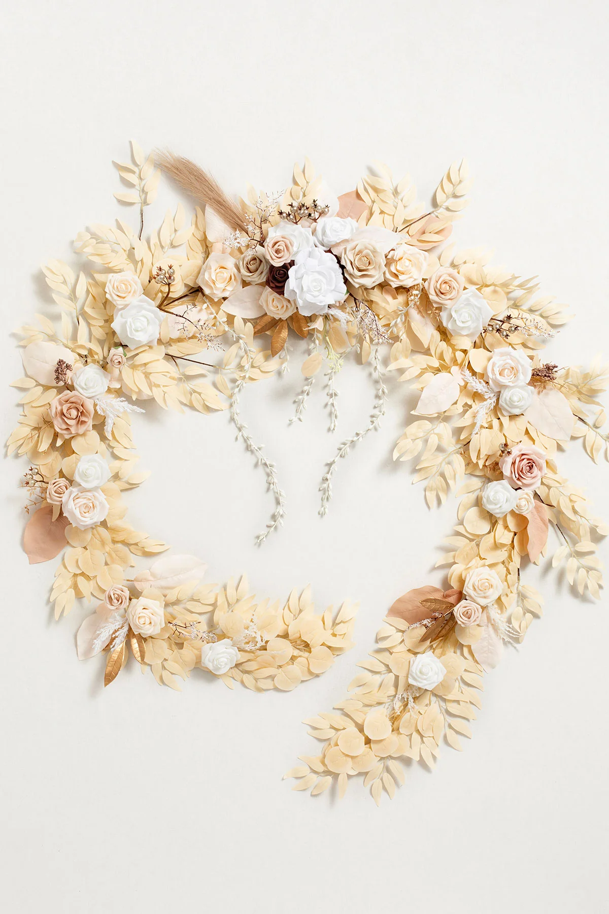 Flash Sale | 9ft Head Table Flower Garland in White & Beige | Clearance - Image 4