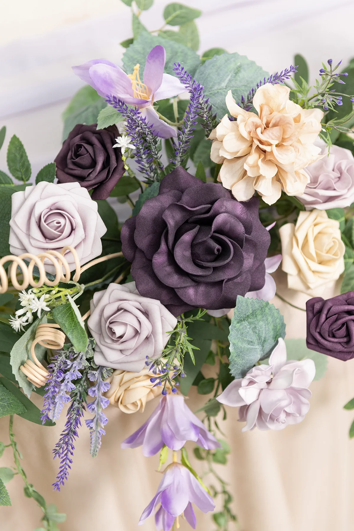 9ft Head Table Flower Garland in French Lavender & Plum - Image 5