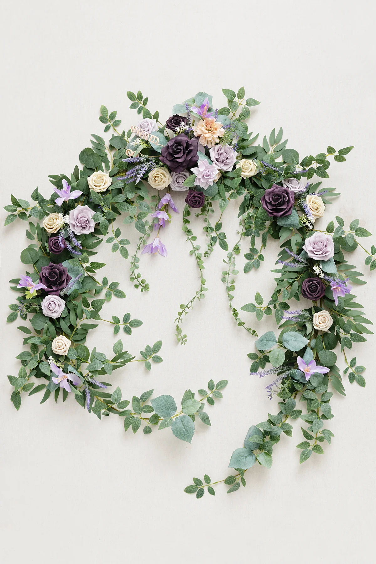9ft Head Table Flower Garland in French Lavender & Plum - Image 6