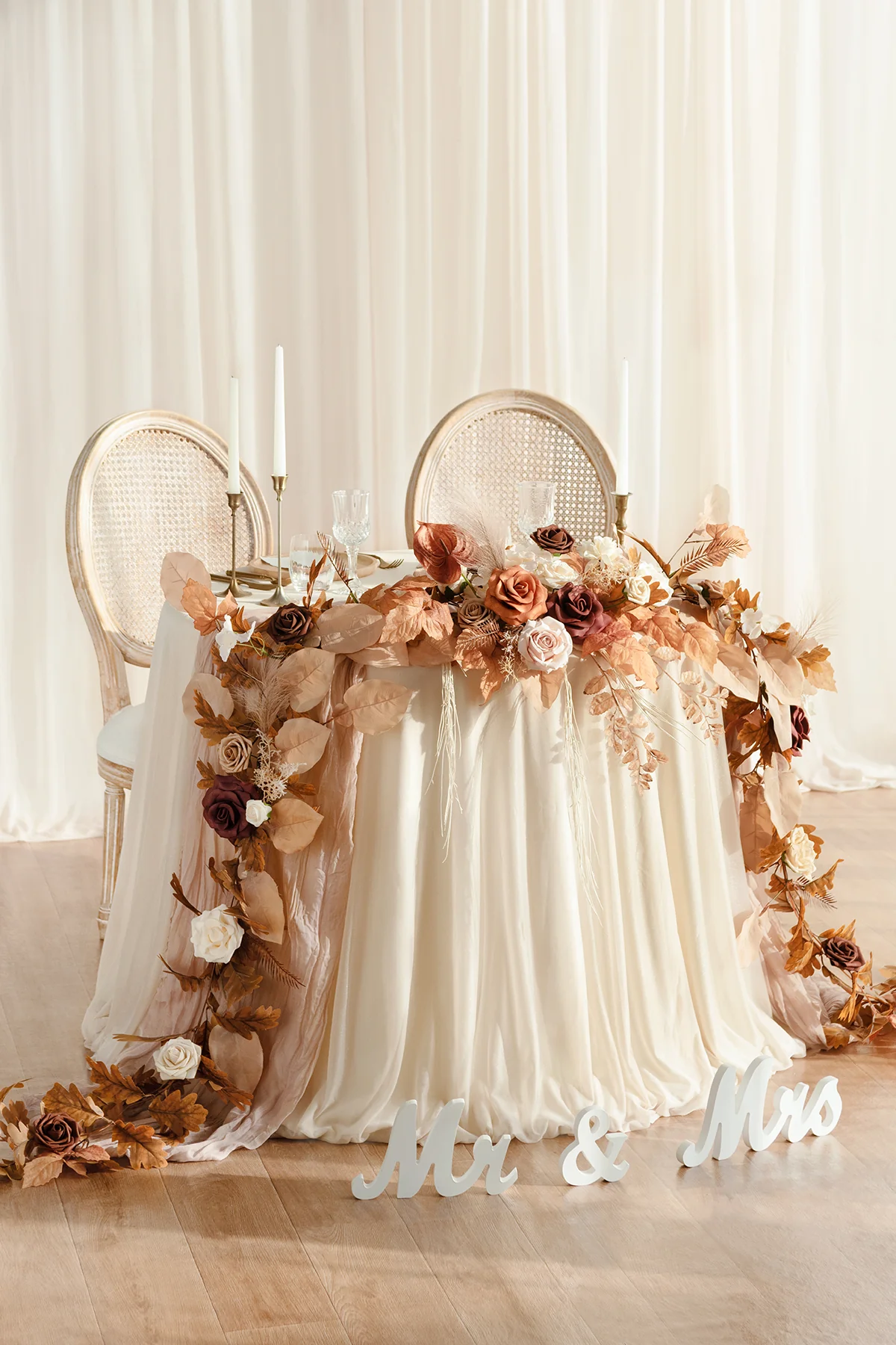 9ft Head Table Flower Garland in Rust & Sepia | Clearance - Image 2