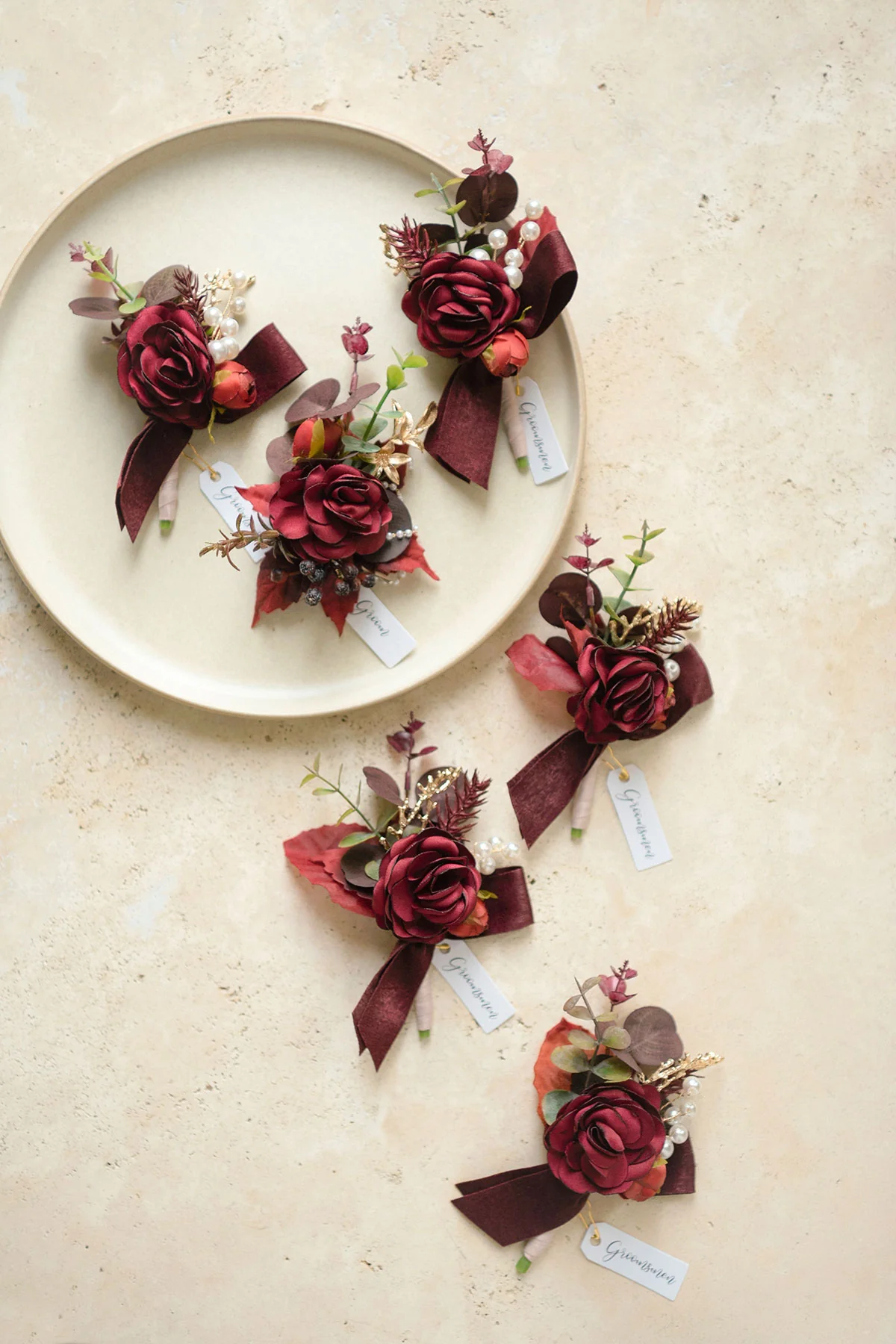 Additional Flower Decorations in Burgundy & Dusty Rose - Image 3