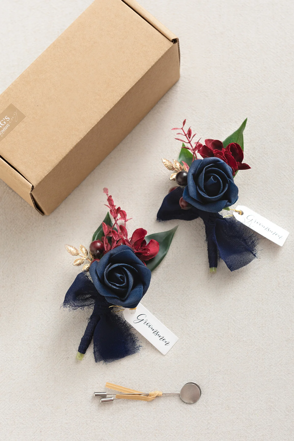 Additional Flower Decorations in Burgundy & Navy - Image 10