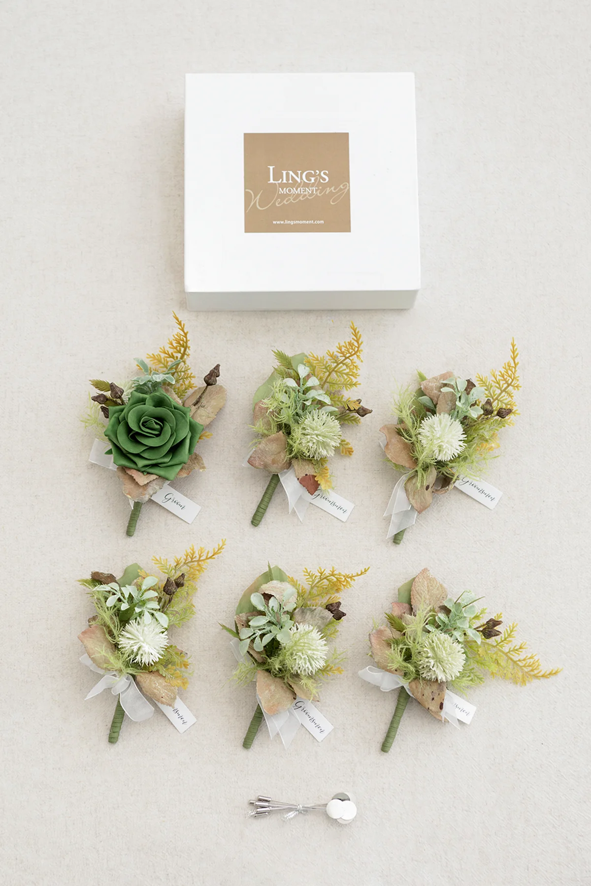 Additional Flower Decorations in Emerald & Tawny Beige | Clearance - Image 4
