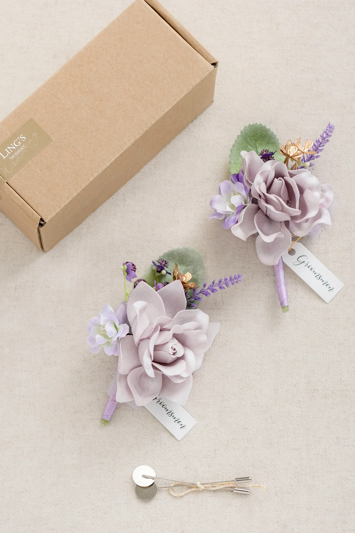 Additional Flower Decorations in Lilac & Gold - Image 8
