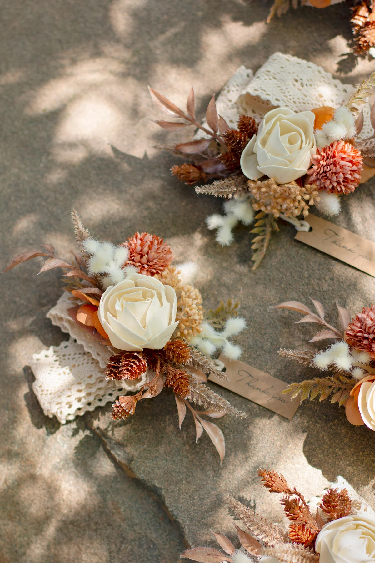 Additional Flower Decorations in Rust & Sepia - Image 7