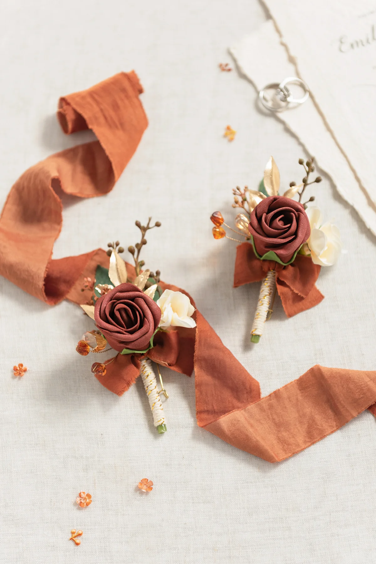 Additional Flower Decorations in Sunset Terracotta - Image 2