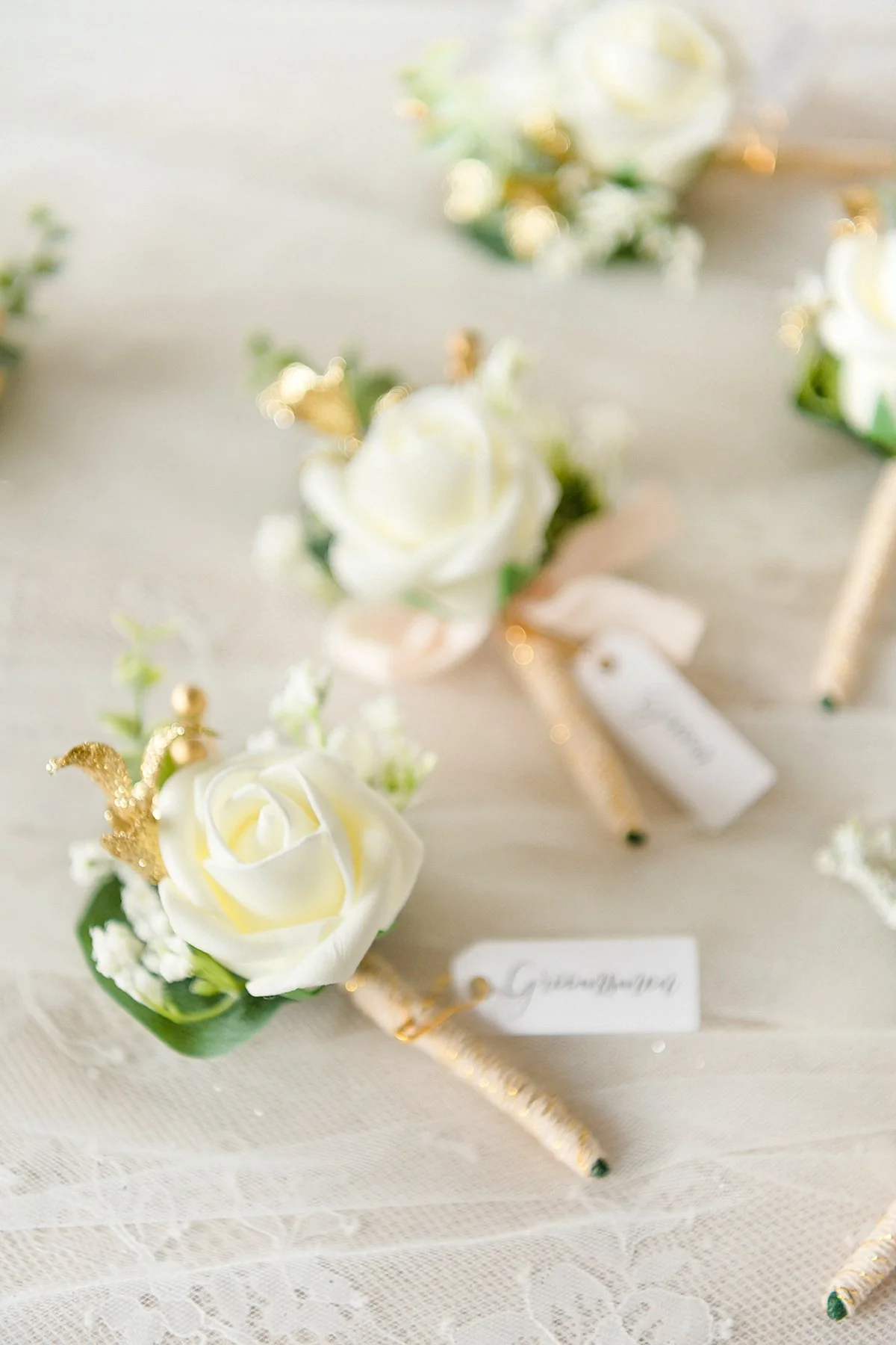 Additional Flower Decorations in White & Sage - Image 12