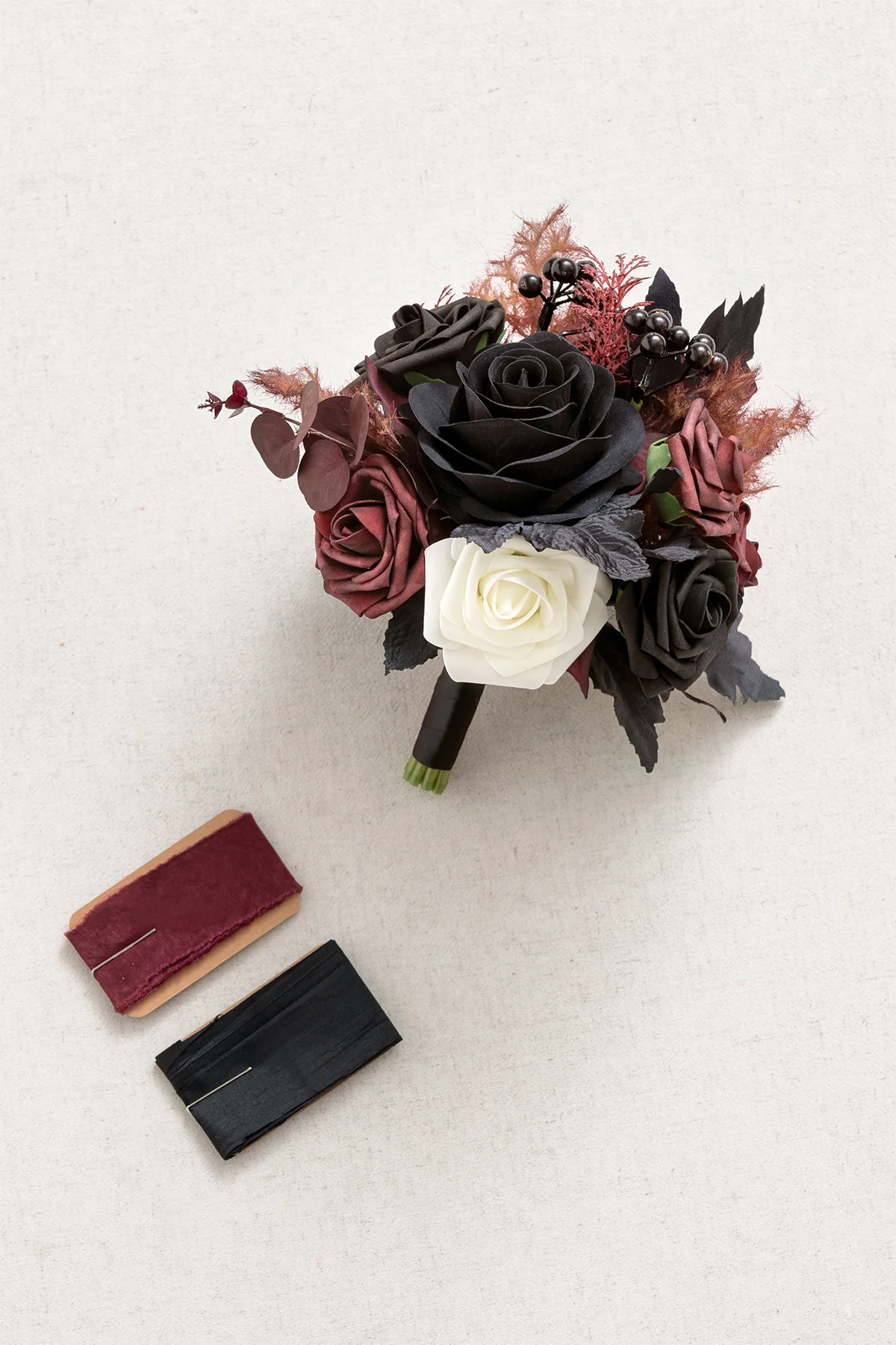Additional Flower Decorations in Moody Burgundy & Black - Image 7