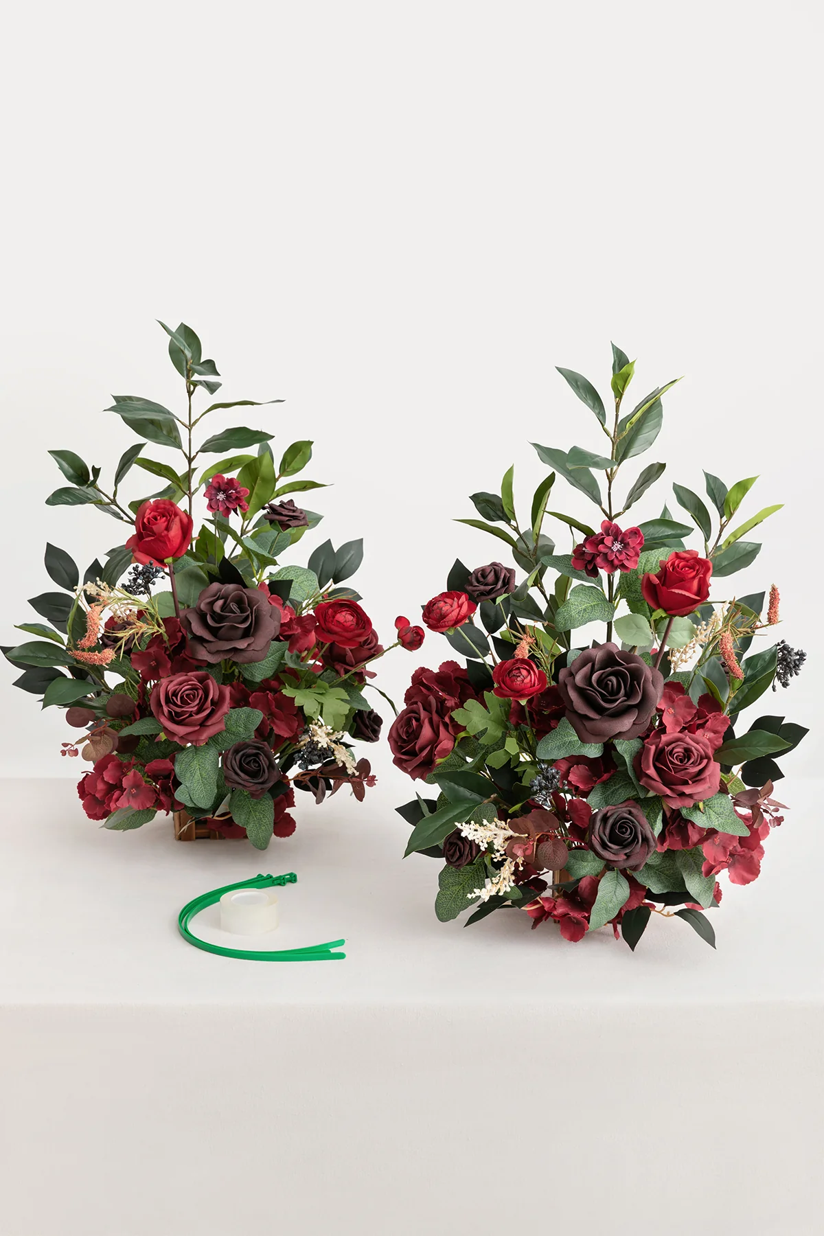 Altar Decor Free-Standing Flowers in Black Baccara & Green - Image 5