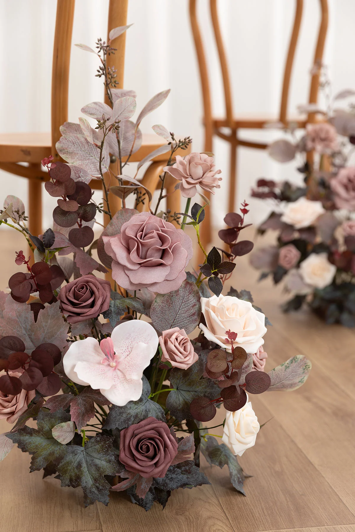 Set of 2 Wedding Aisle Runner Flower Arrangements in Flowing Mauve Romance | Clearance - Image 4