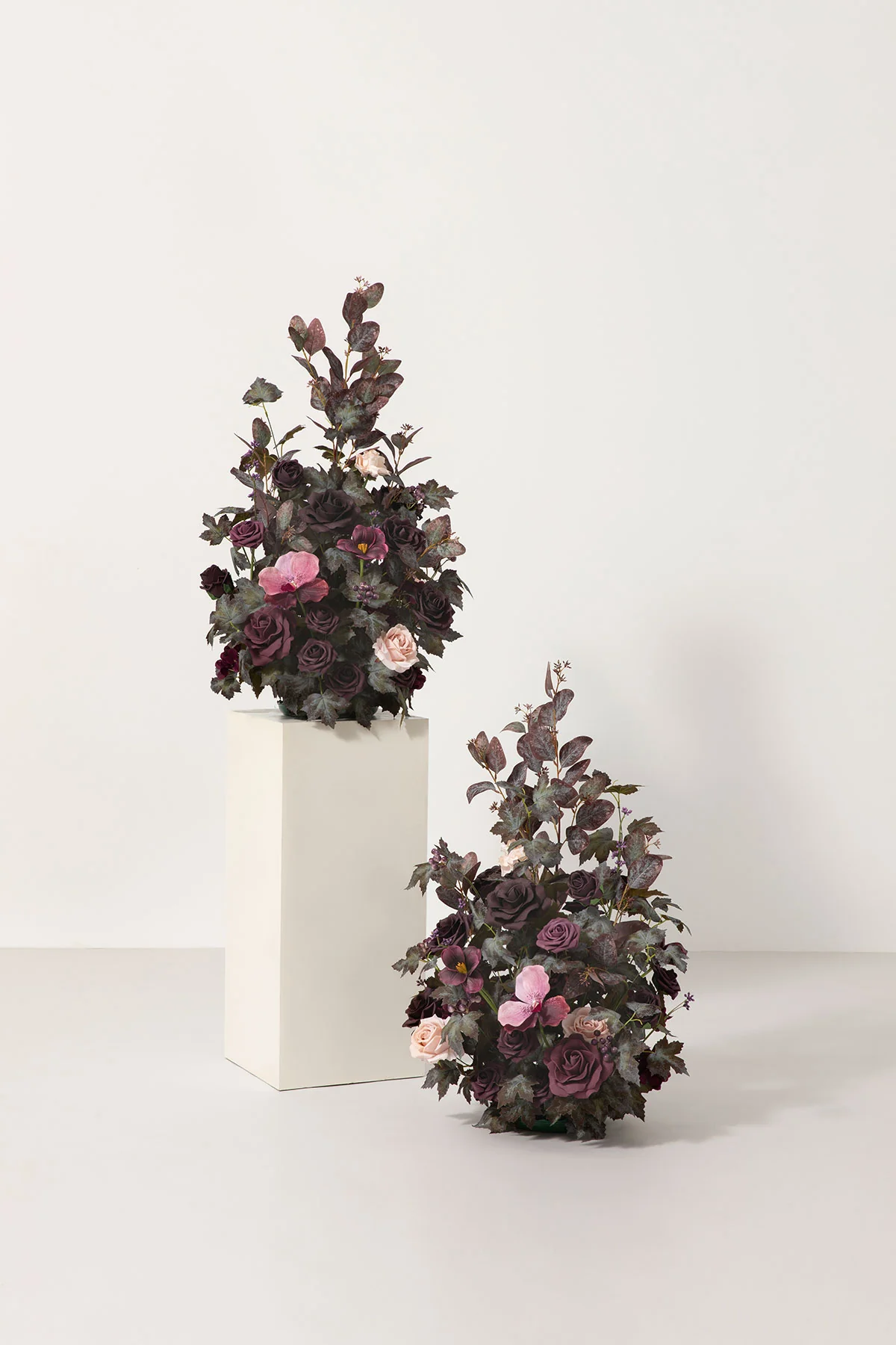 Altar Decor Free-Standing Flowers in Plum Velvet Wedding | Clearance