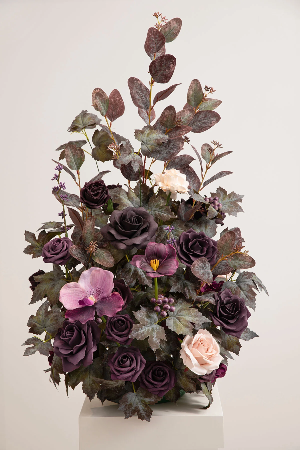 Altar Decor Free-Standing Flowers in Plum Velvet Wedding | Clearance - Image 3