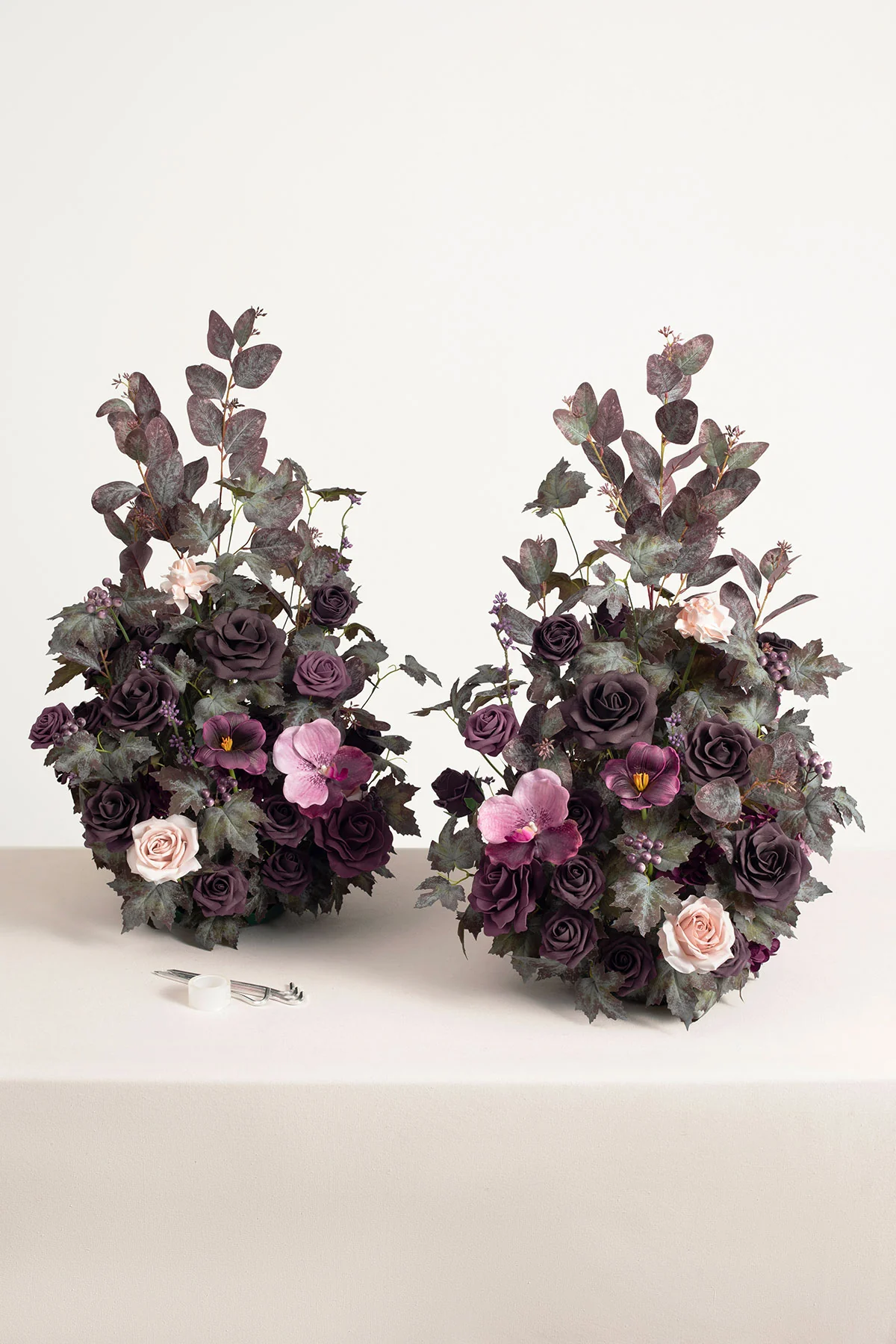 Altar Decor Free-Standing Flowers in Plum Velvet Wedding | Clearance - Image 4