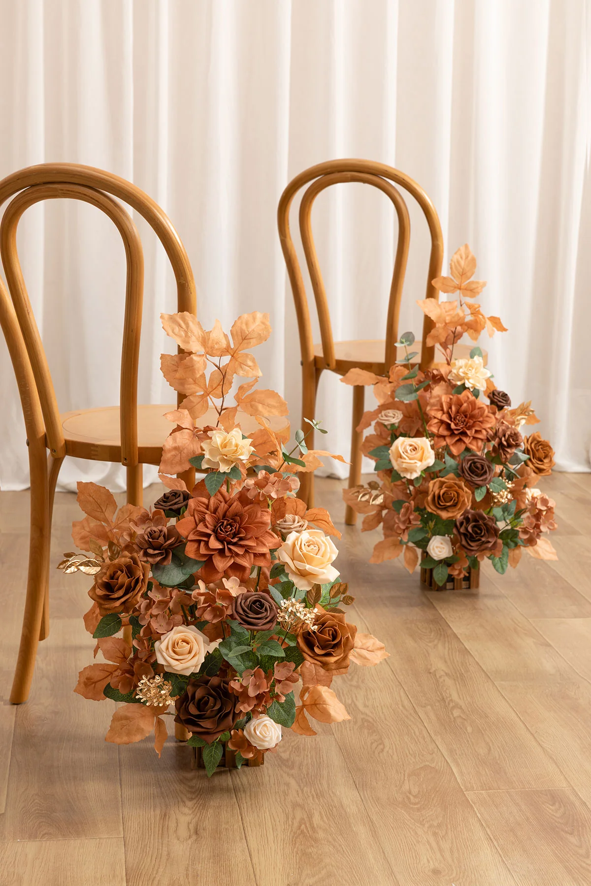 Altar Decor Free-Standing Flowers in Walnut Brown & Burnt Orange - Image 2