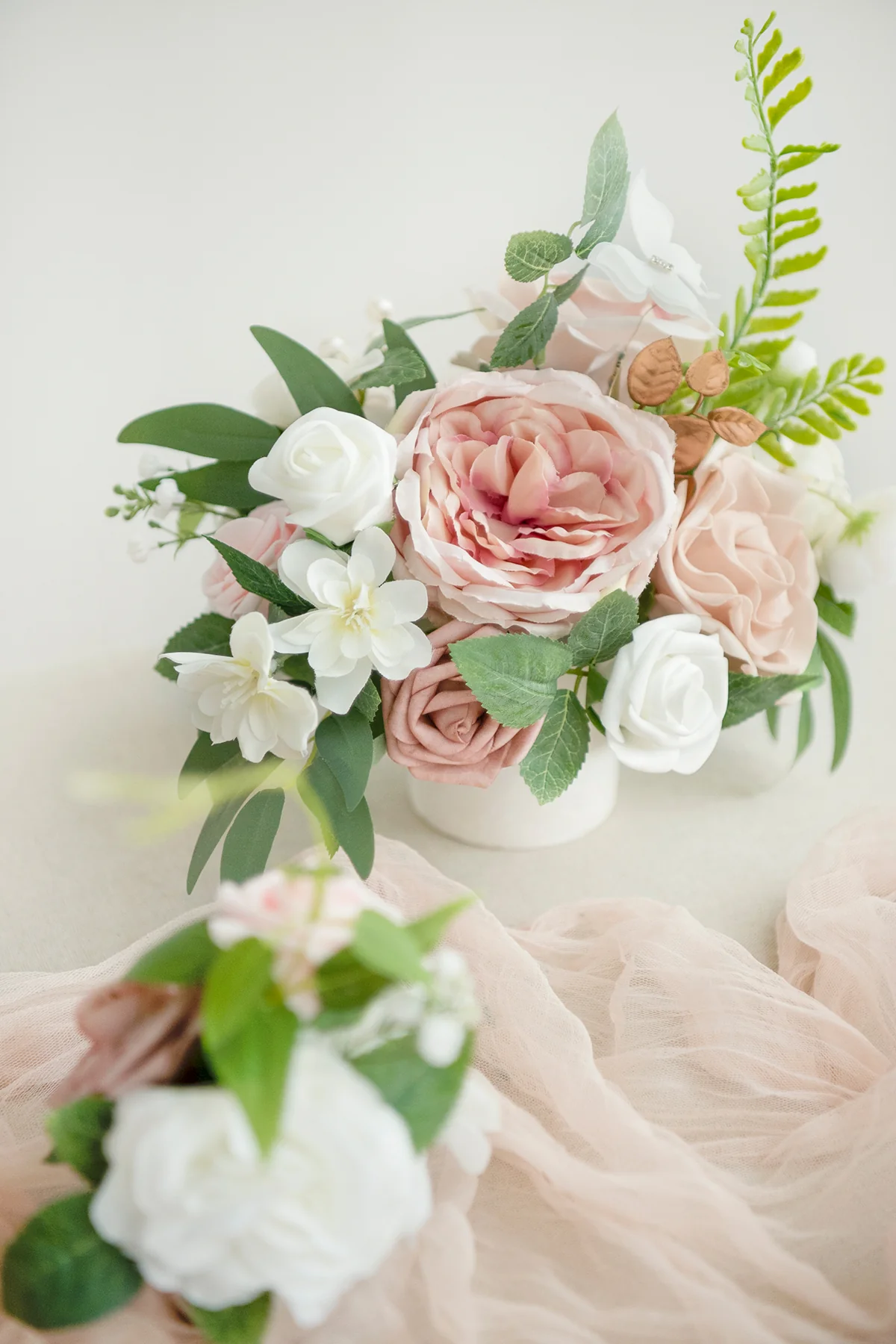 Assorted Floral Centerpiece Set in Dusty Rose & Cream | Clearance - Image 3