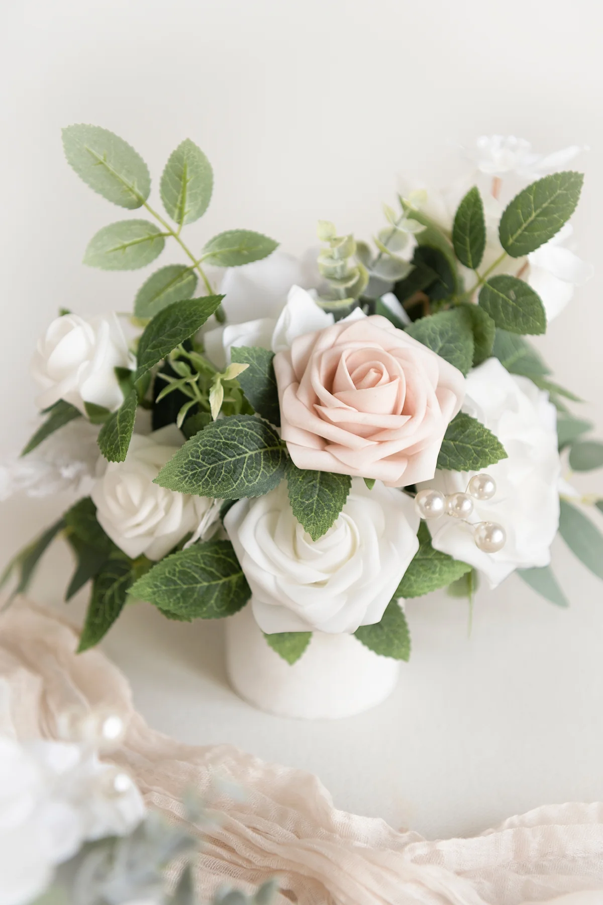 Assorted Floral Centerpiece Set in White & Sage | Clearance - Image 3