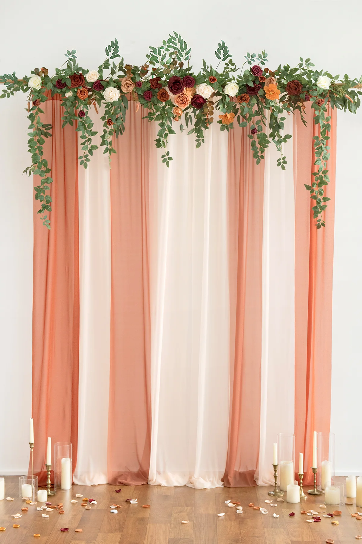 6.5ft Flower Garland with Hanging Vines in Sunset Terracotta - Image 3