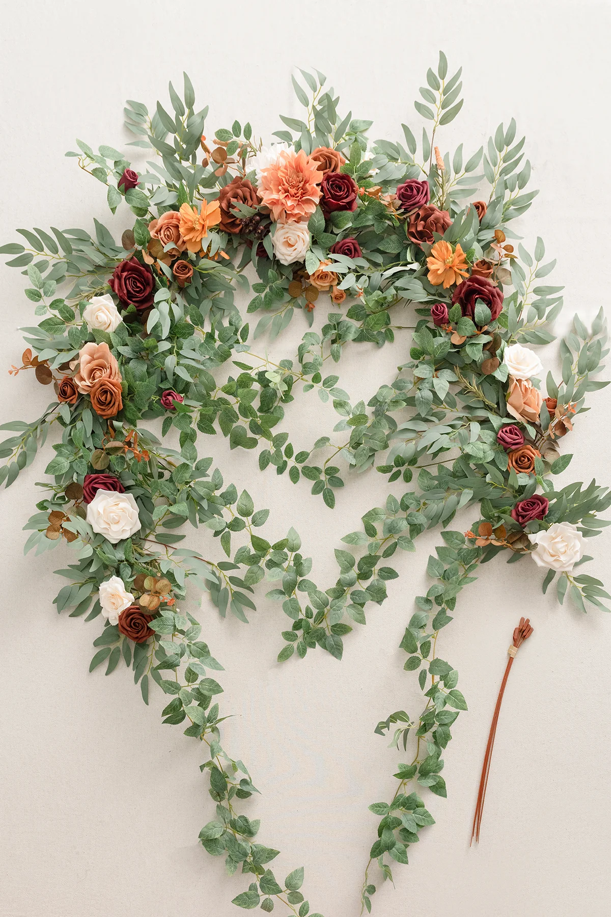6.5ft Flower Garland with Hanging Vines in Sunset Terracotta - Image 8