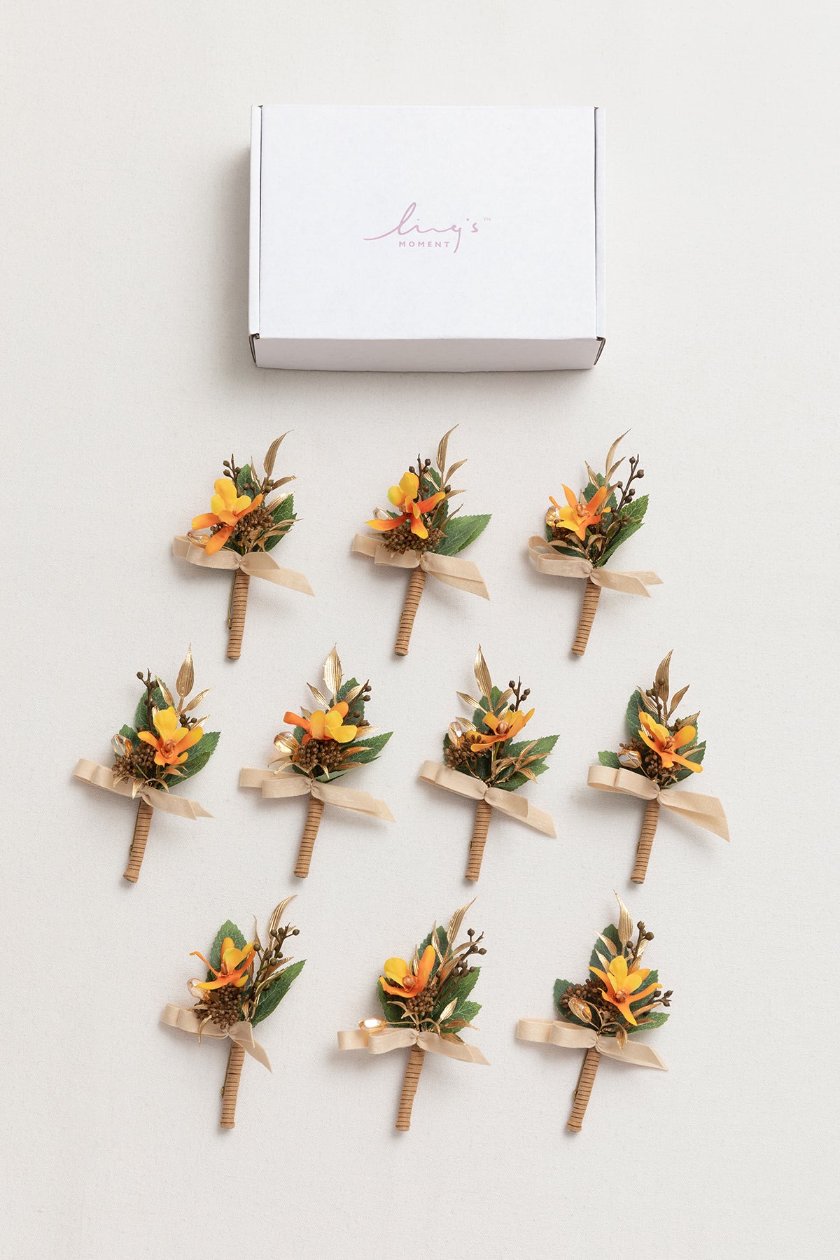 Boutonnieres for Guests in Burnt Orange & Gold | Clearance - Image 5