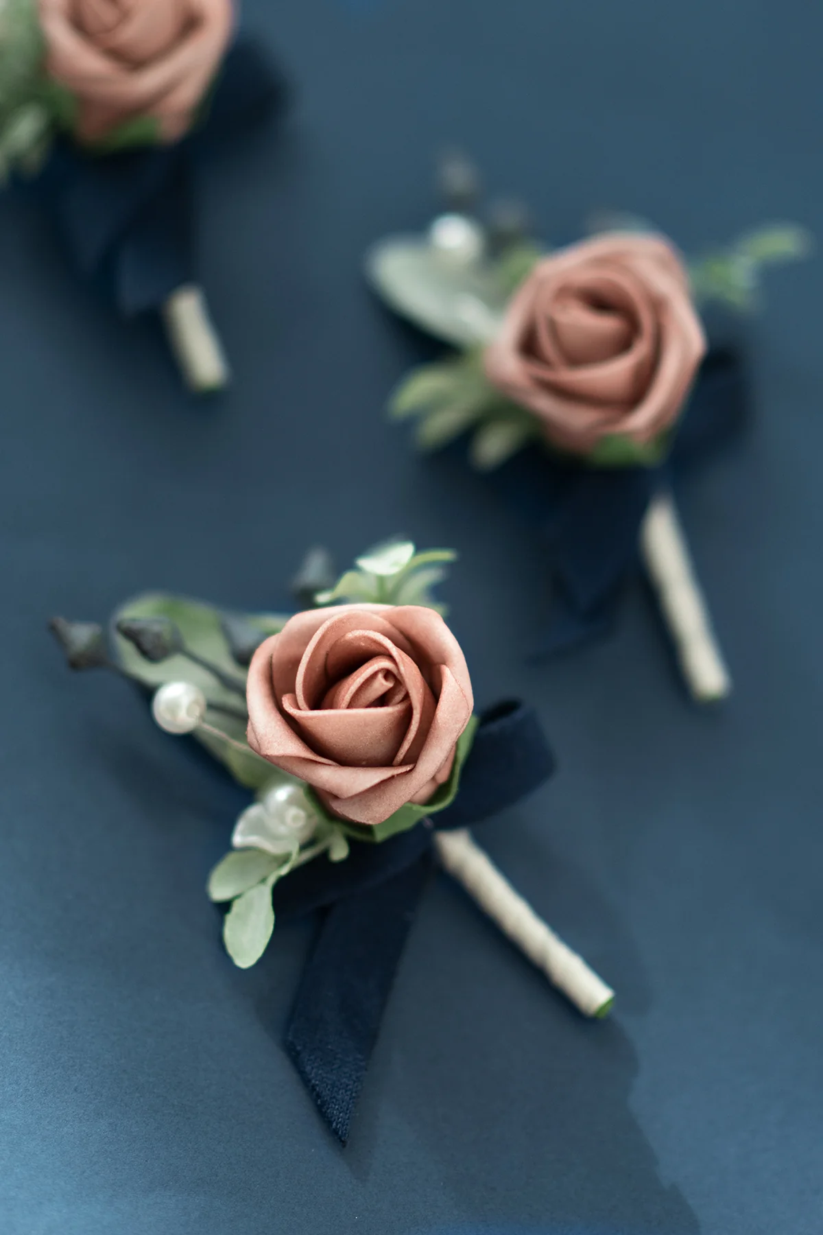 Boutonnieres for Guests in Dusty Rose & Navy | Clearance - Image 4