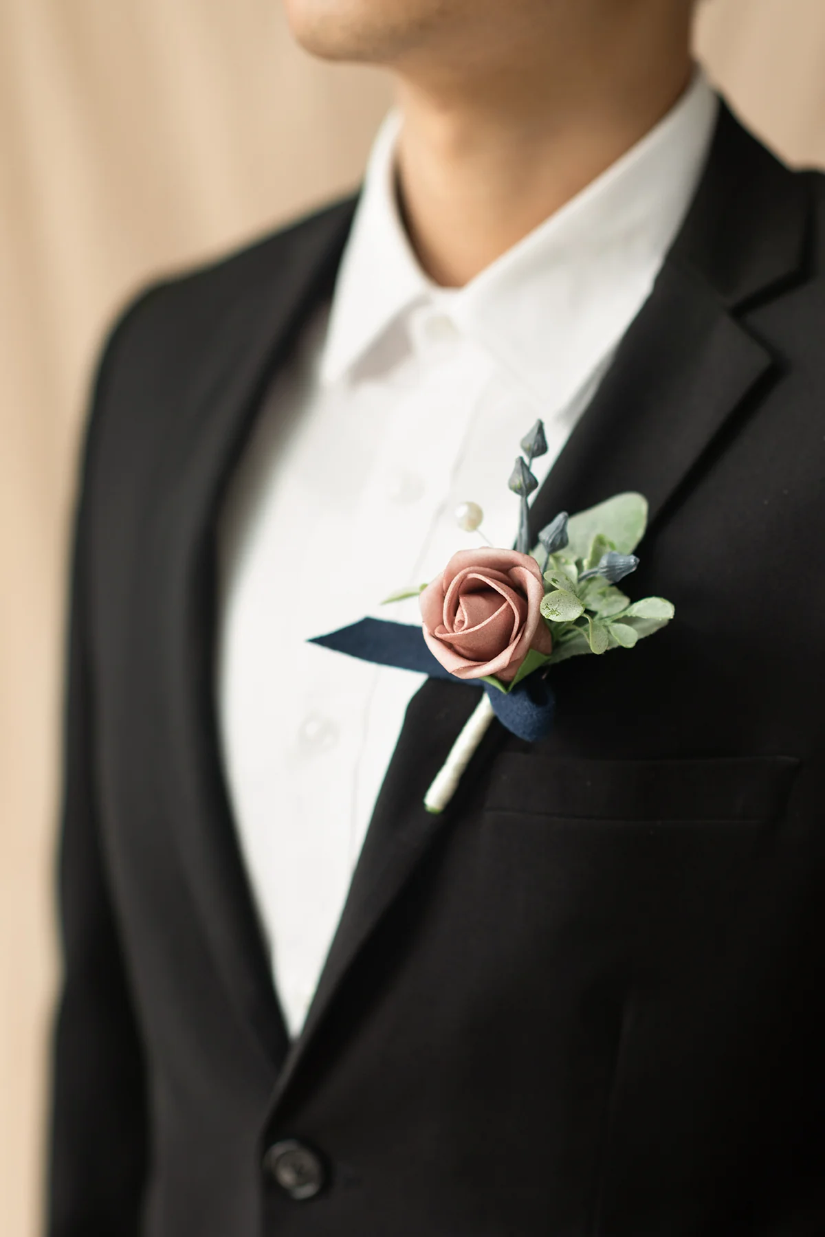 Boutonnieres for Guests in Dusty Rose & Navy | Clearance - Image 5