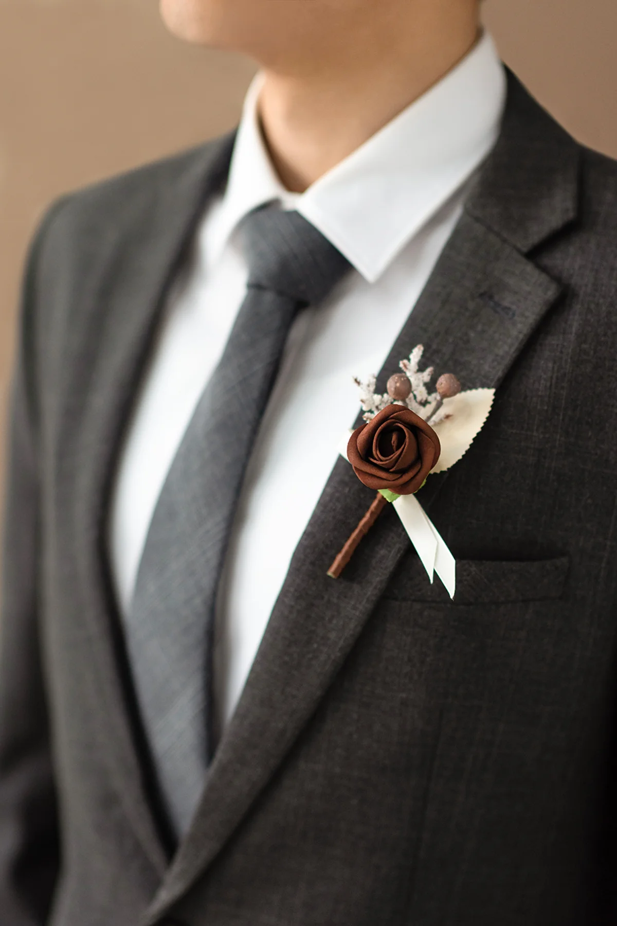 Boutonnieres for Guests in White & Beige | Clearance - Image 2