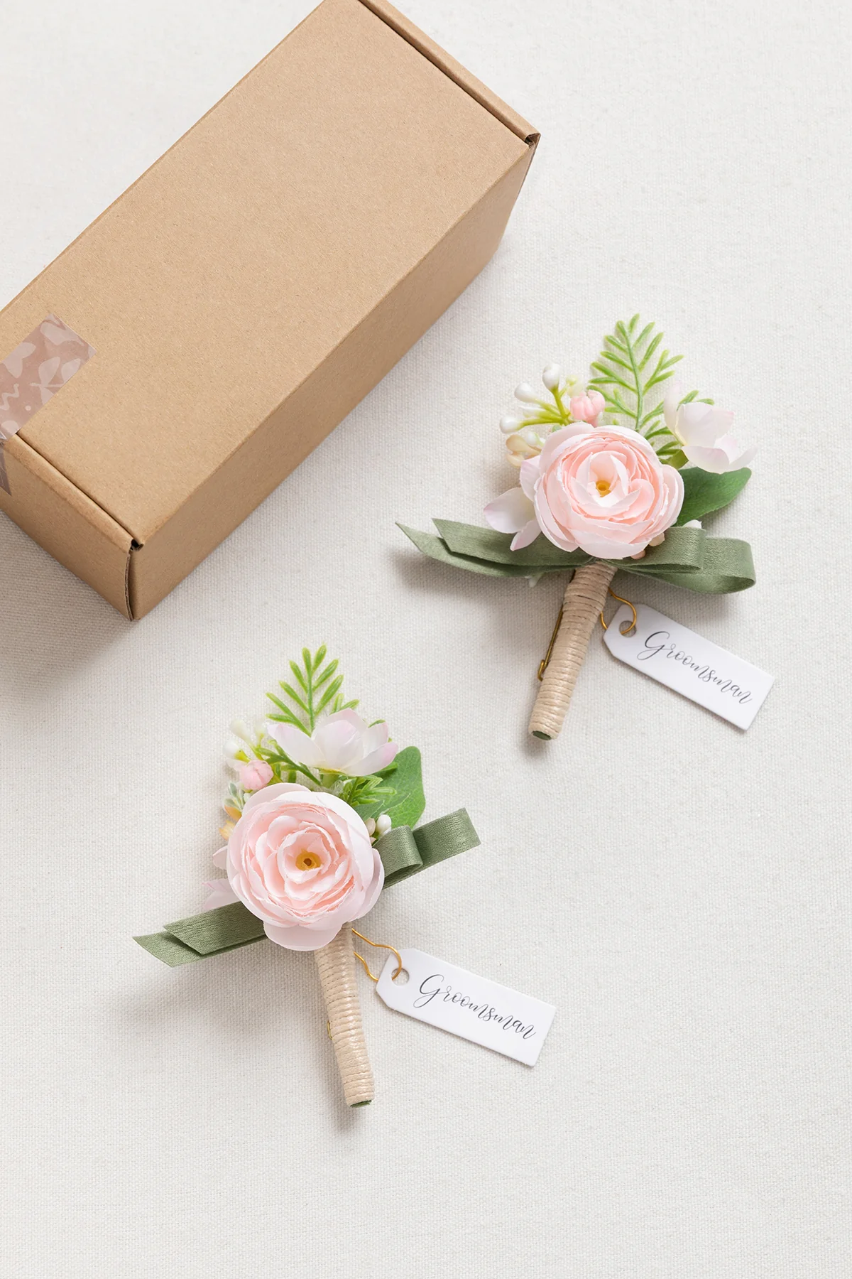 Boutonnieres in Blush & Cream - Image 12