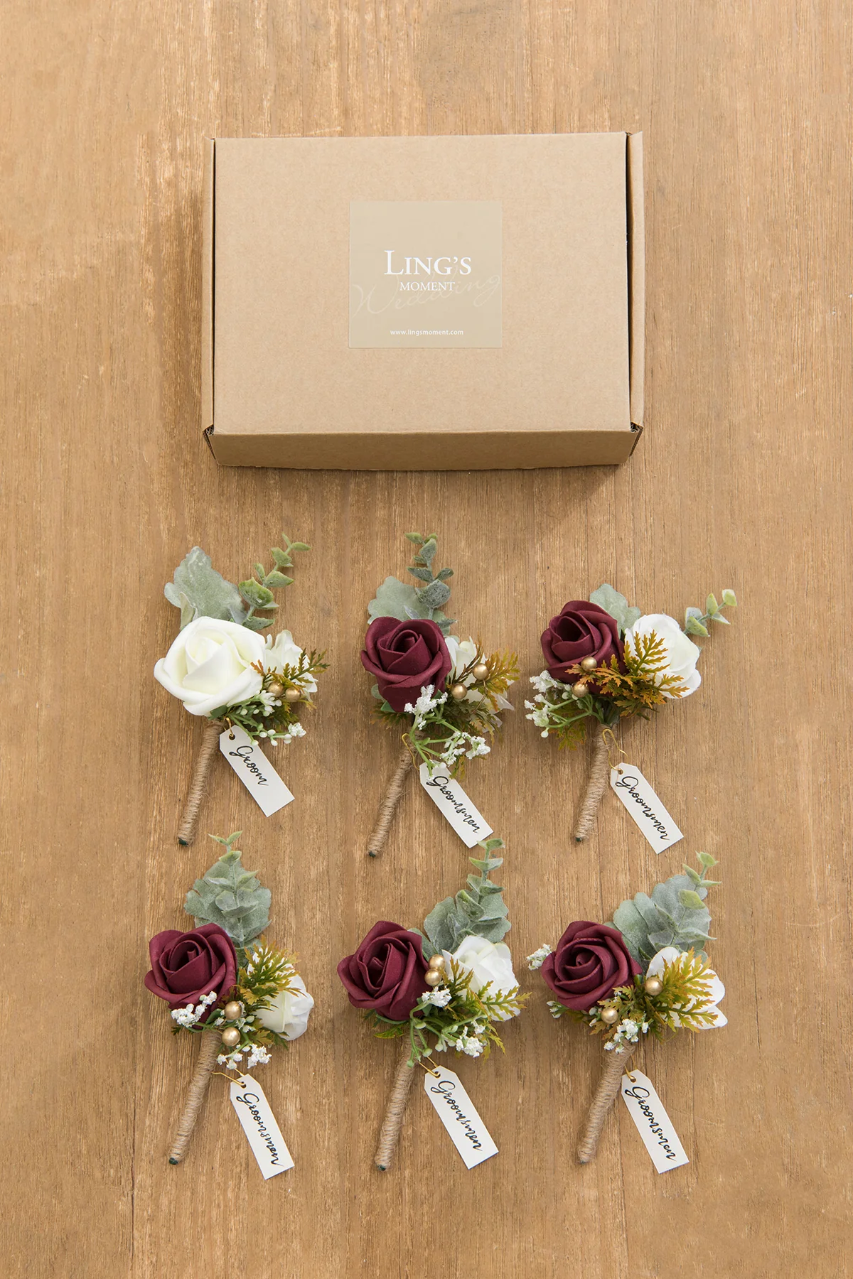 Boutonnieres in Burgundy - Image 4