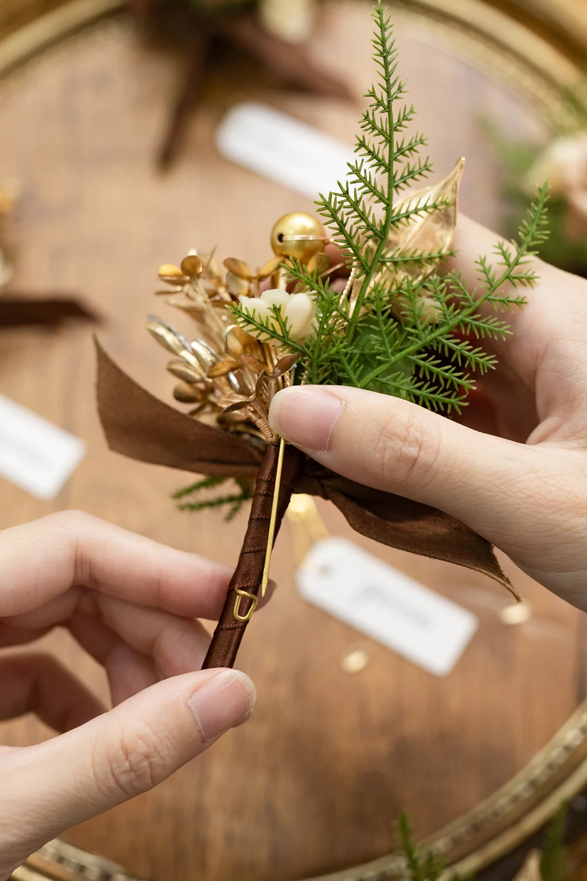Boutonnieres in Caramel & Walnut Brown - Image 6