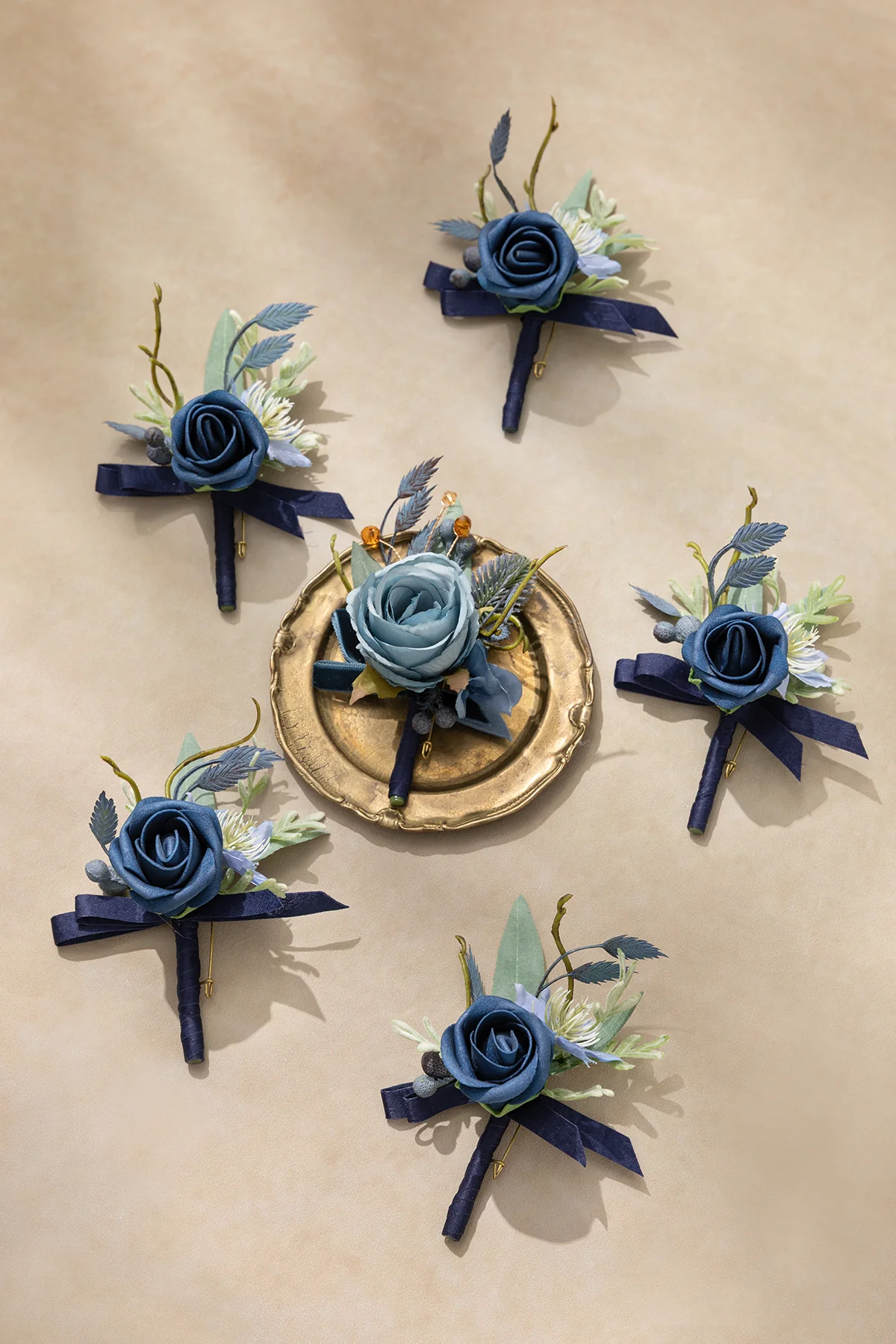 Boutonnieres in Dutch Blue & Navy Blue - Image 2