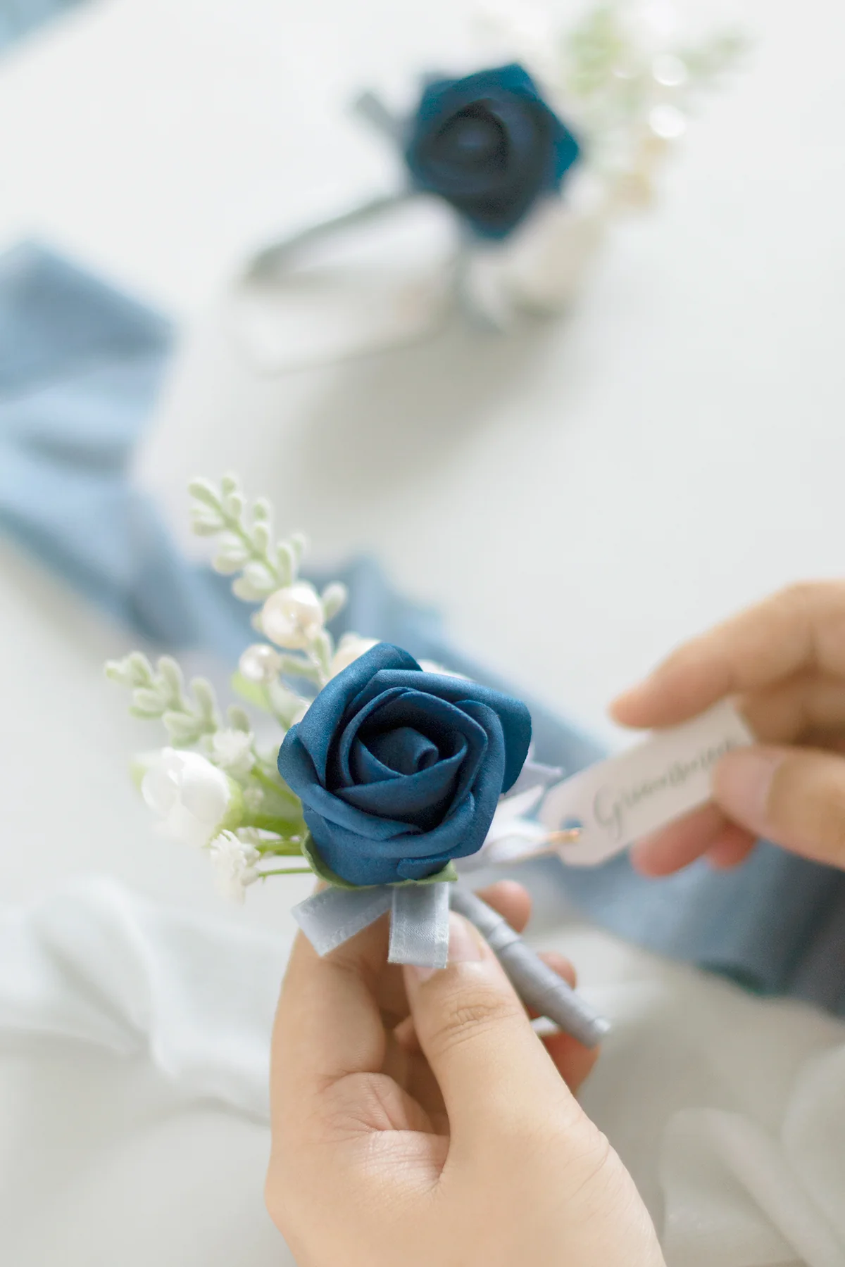 Boutonnieres in Dutch Blue & Navy Blue (Set of 2) - Image 5