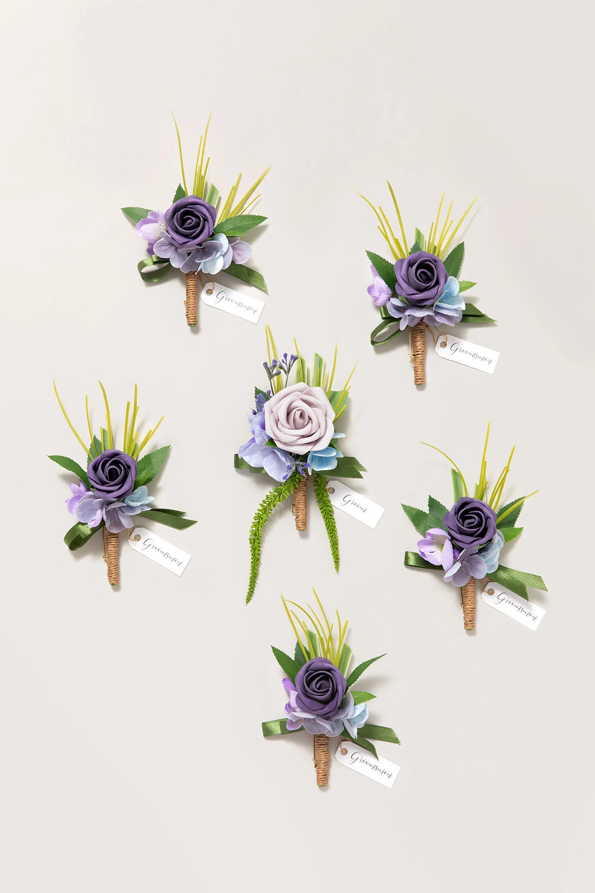 Boutonnieres in Ethereal Purple Dream