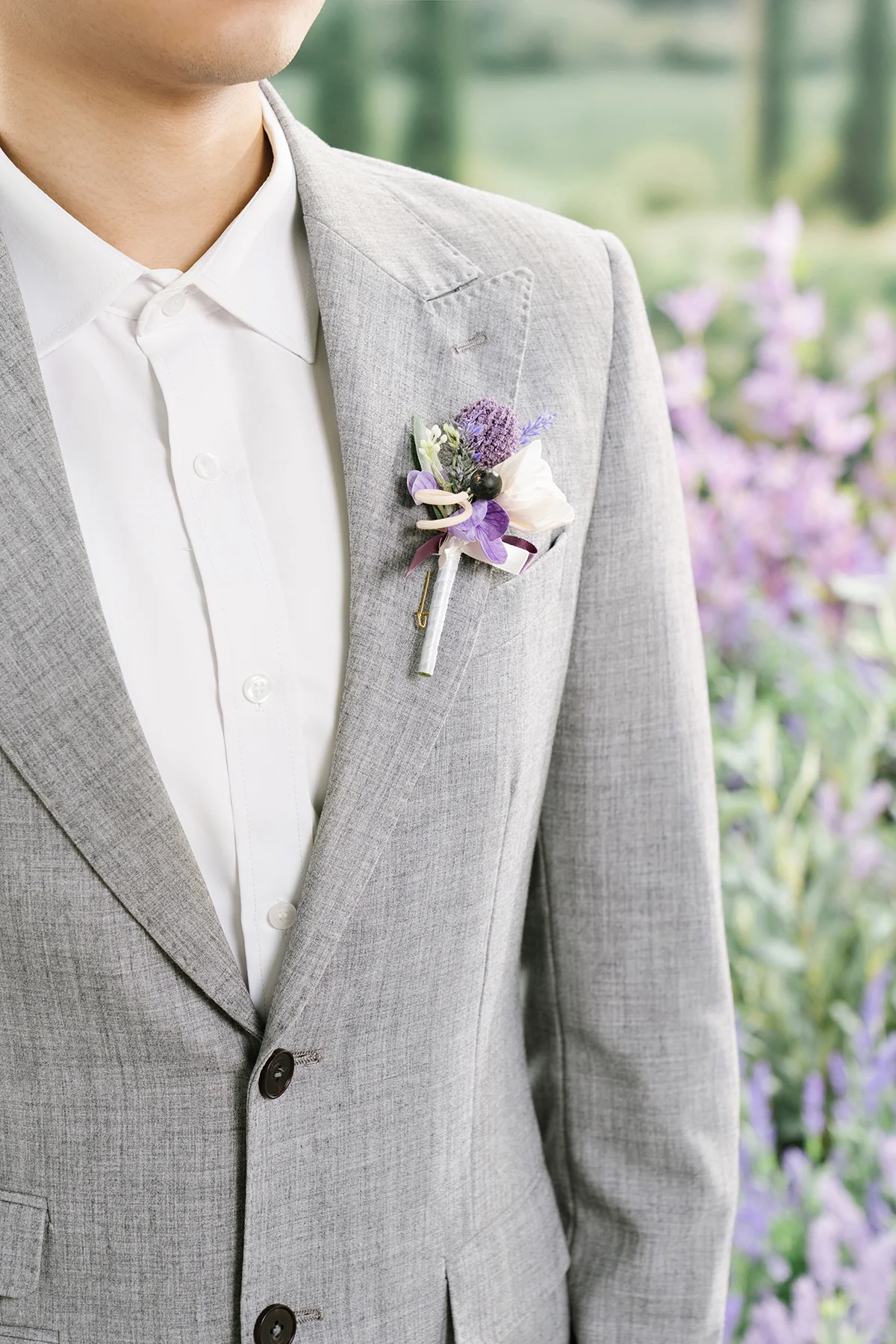 Boutonnieres in French Lavender & Plum - Image 4