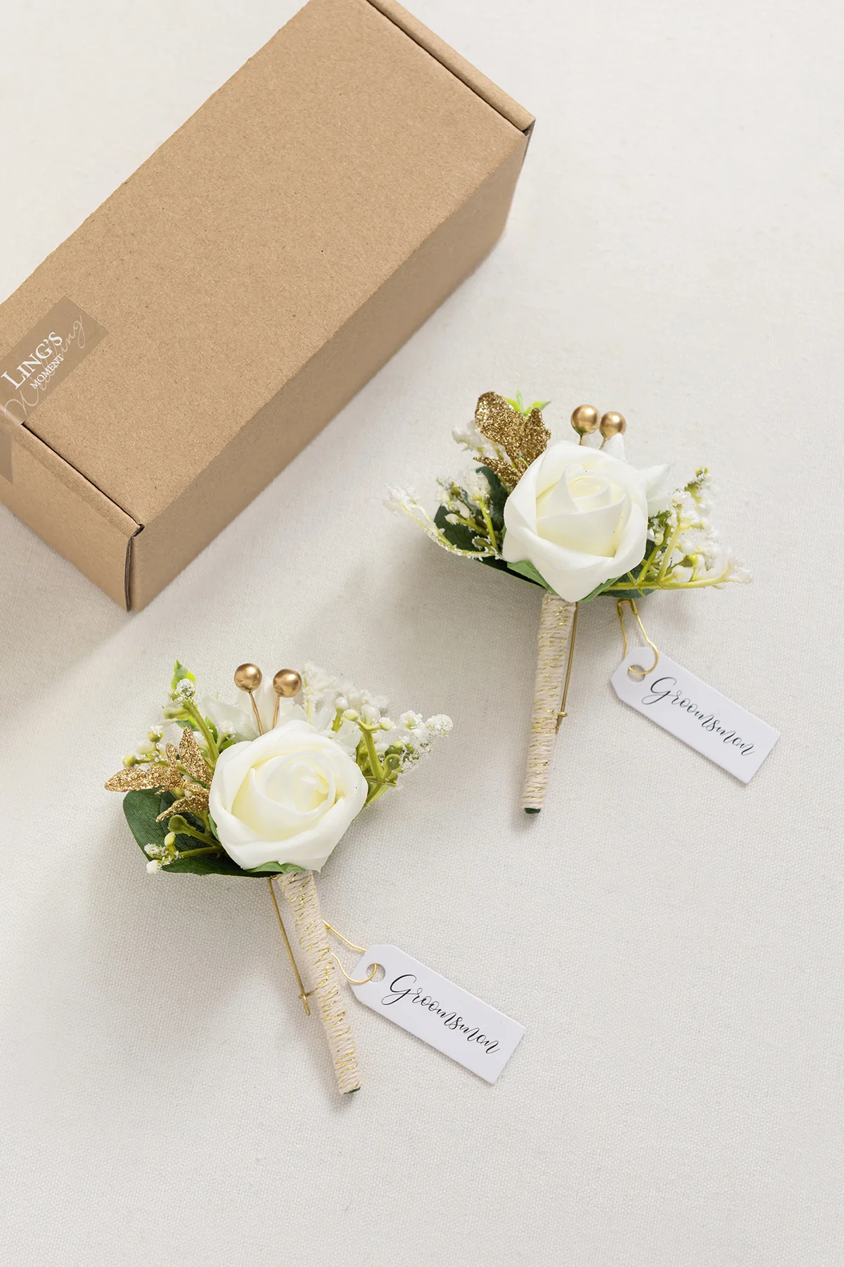 Boutonnieres in Ivory (Set of 2) - Image 5