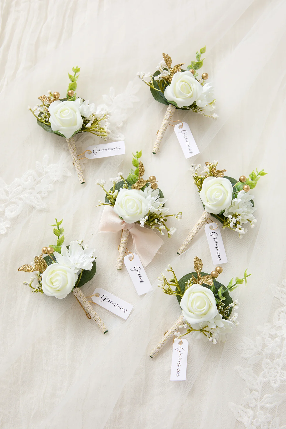 Boutonnieres in Ivory (Set of 6) - Image 5